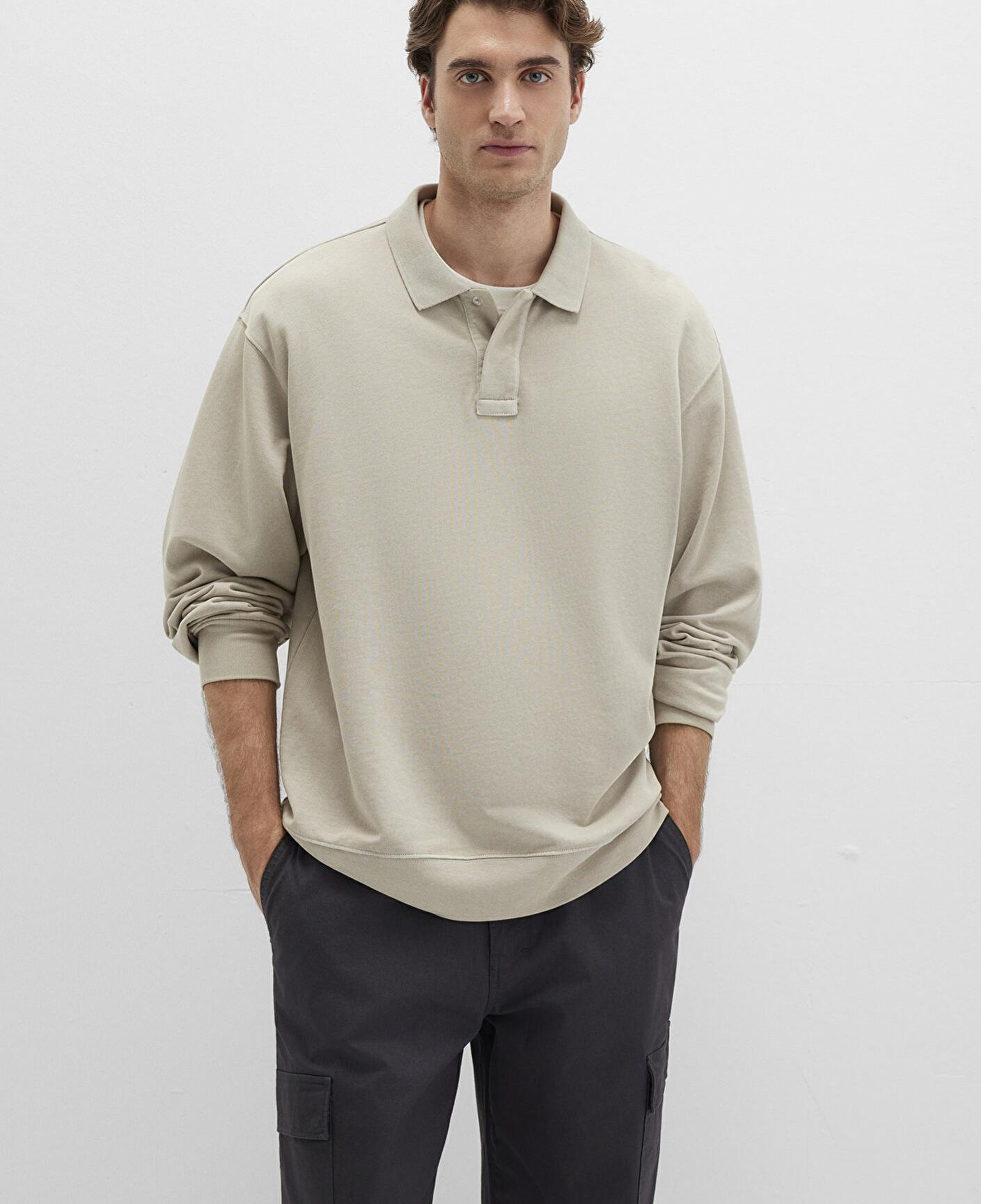 Mavi Bej Polo Sweatshirt 0S10323-70146