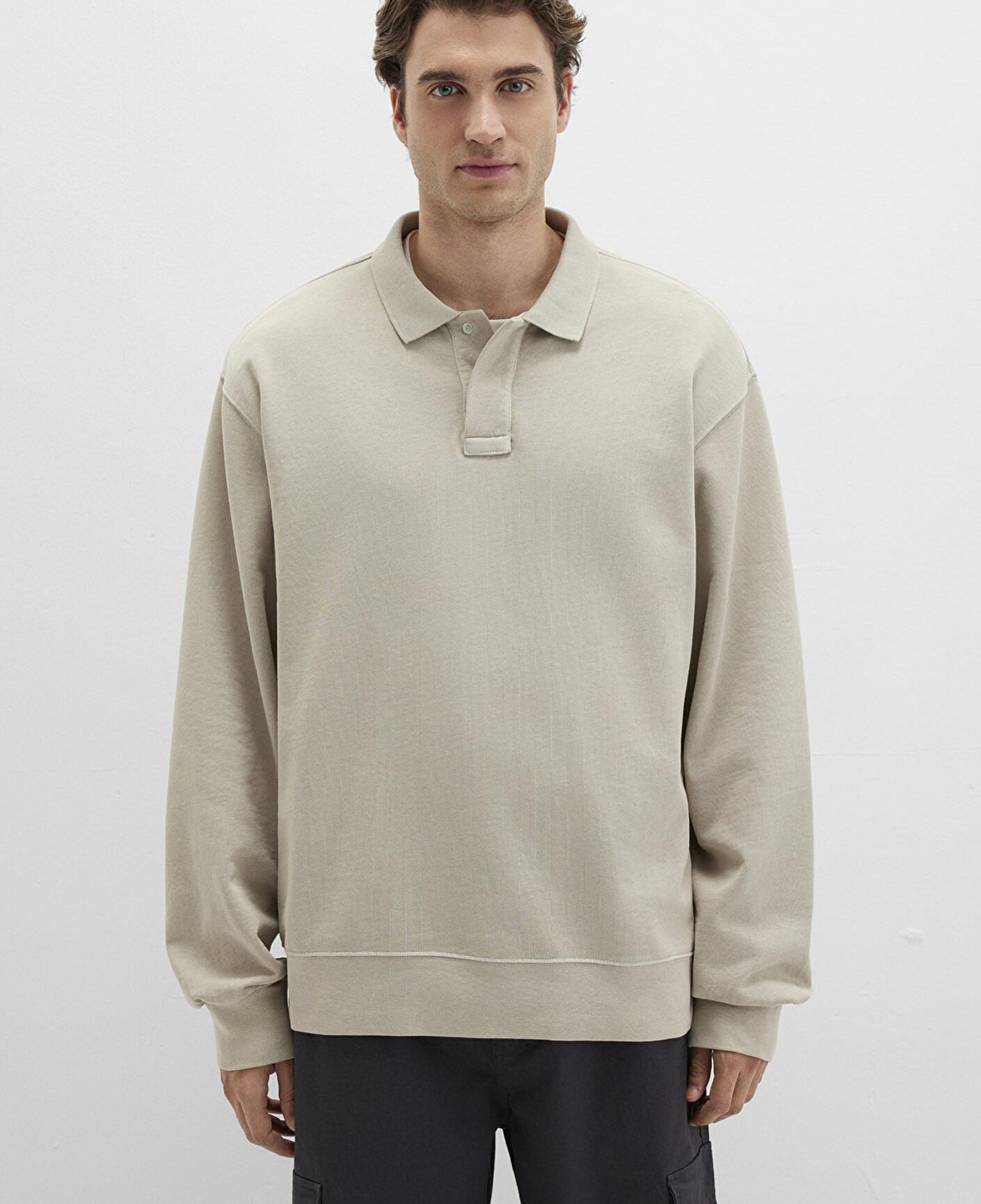 Mavi Bej Polo Sweatshirt 0S10323-70146