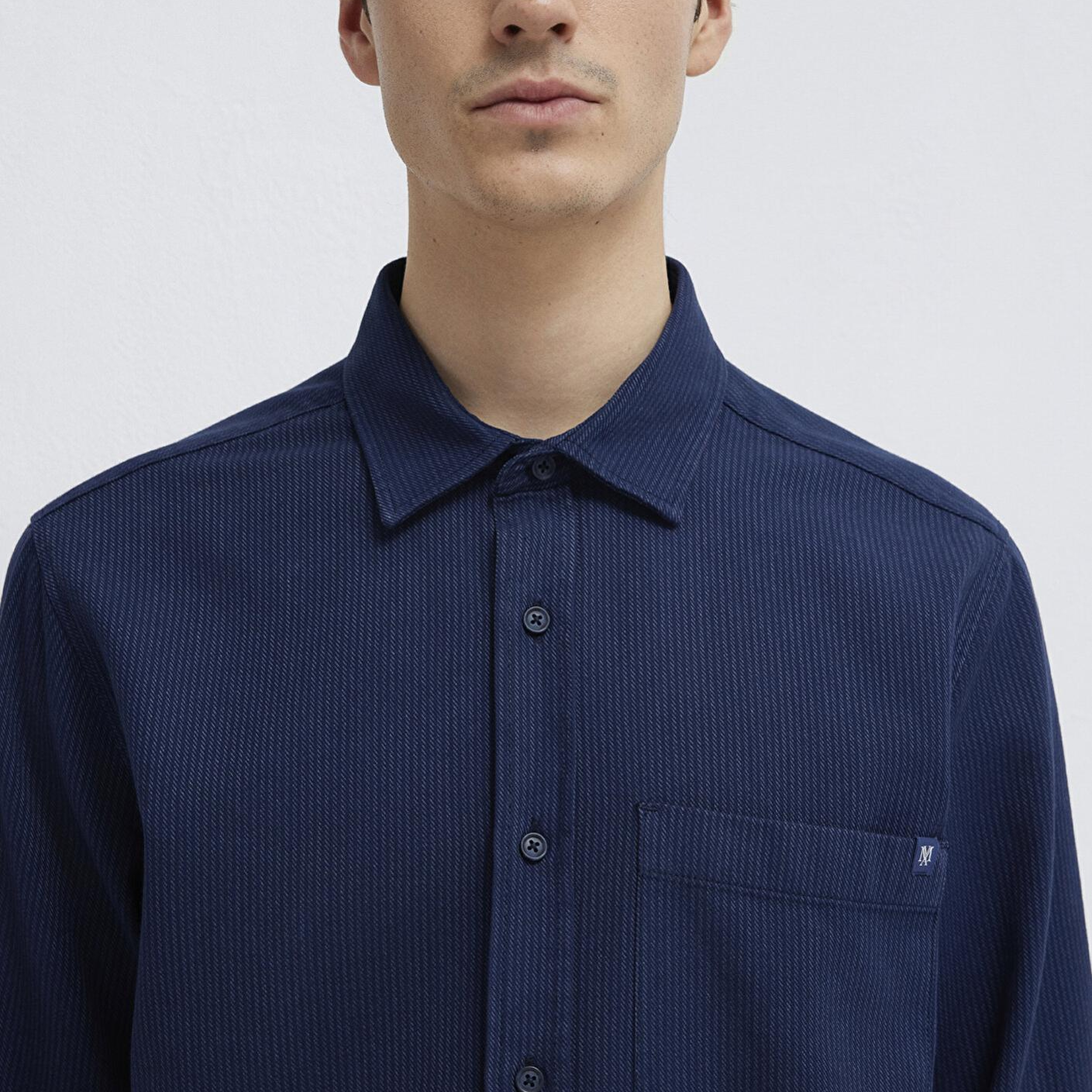 Mavi Çizgili Lacivert Gömlek Regular Fit / Normal Kesim 0211775-91324