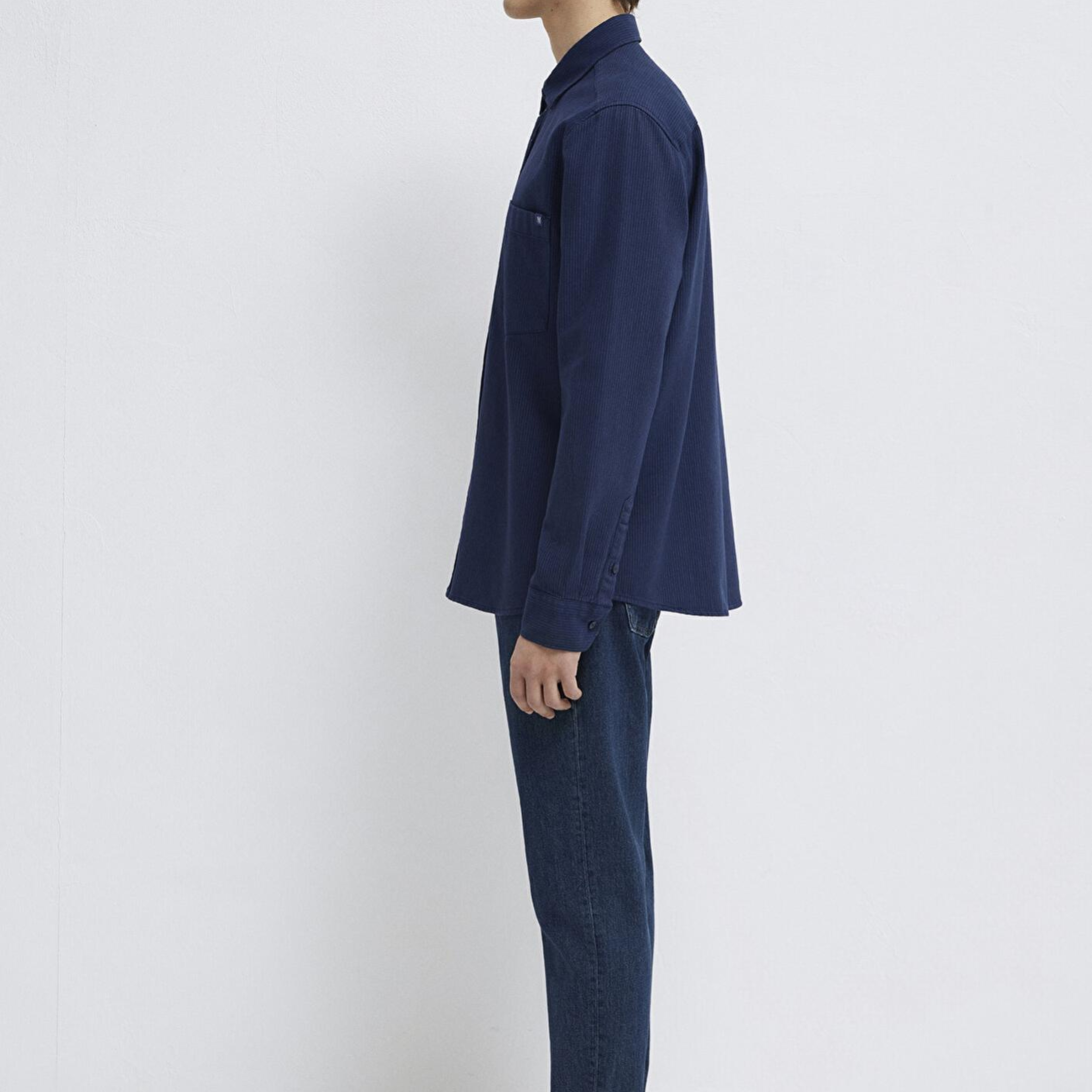 Mavi Çizgili Lacivert Gömlek Regular Fit / Normal Kesim 0211775-91324