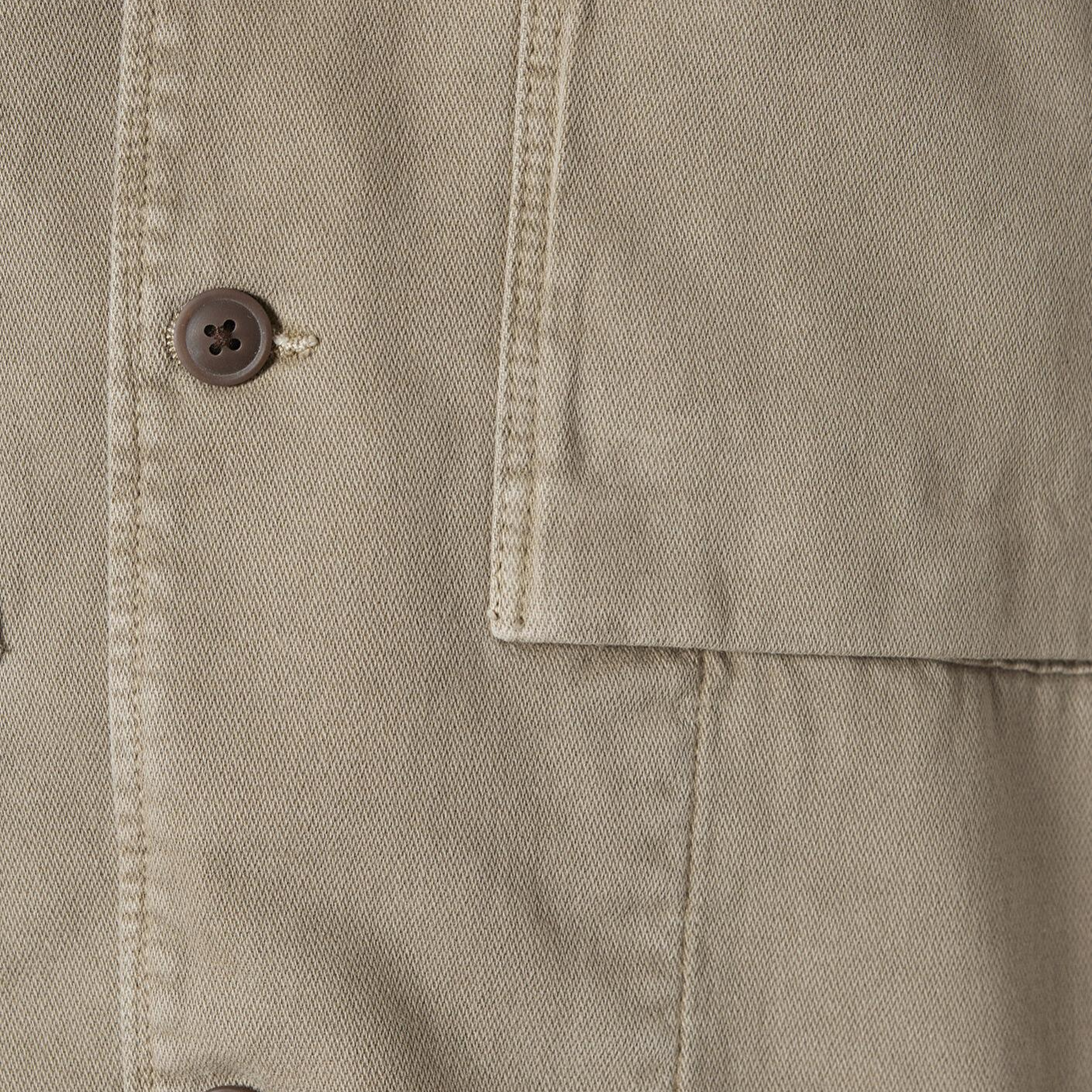 Mavi Cep Detaylı Bej Gömlek Loose Fit / Bol Rahat Kesim 0211778-70355