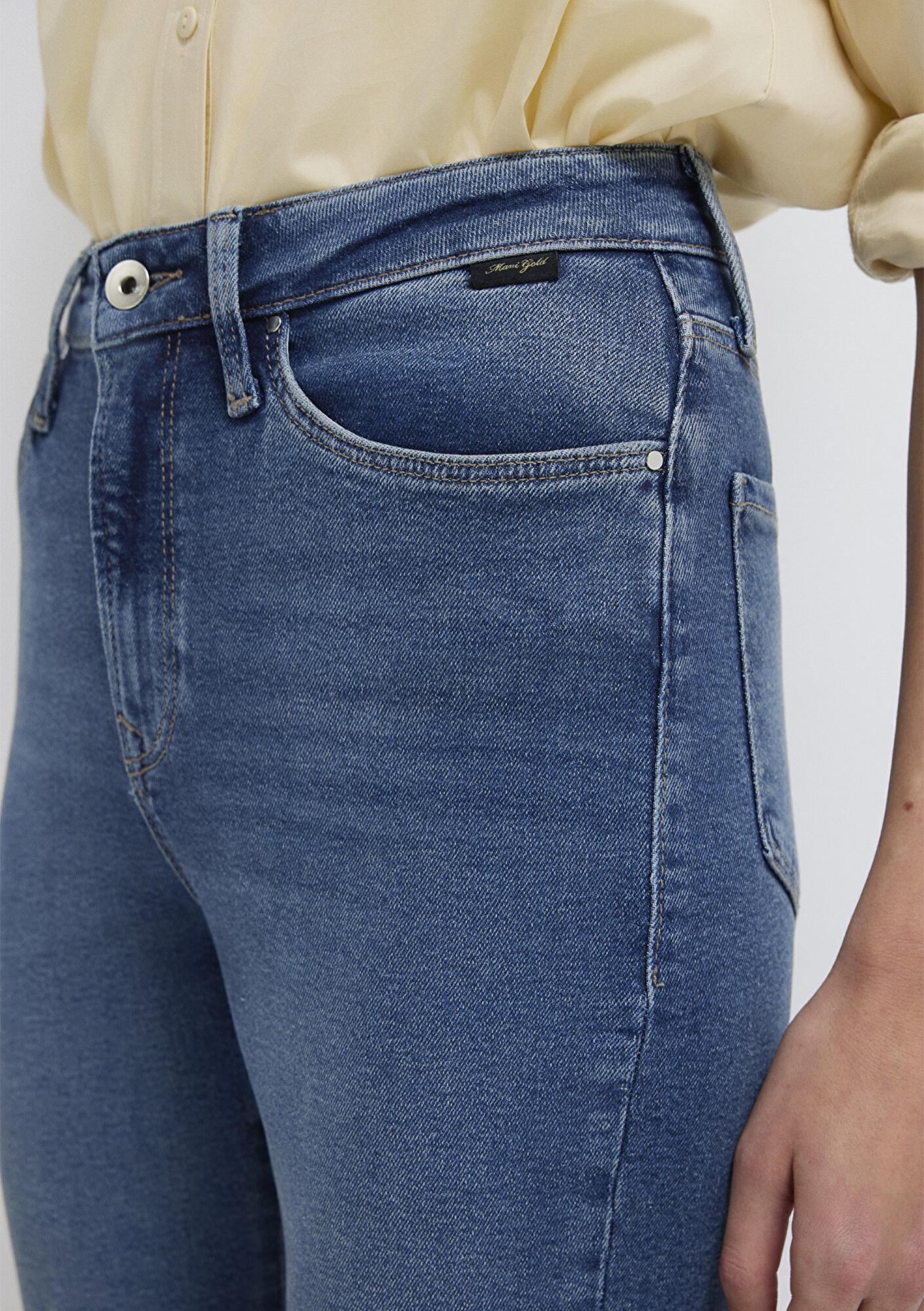 Mavi Star Gold Shape Puslu Koyu Mavi Jean Pantolon 101077-90534