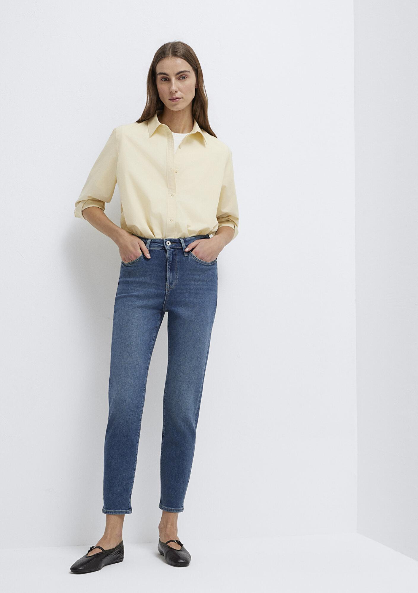 Mavi Star Gold Shape Puslu Koyu Mavi Jean Pantolon 101077-90534