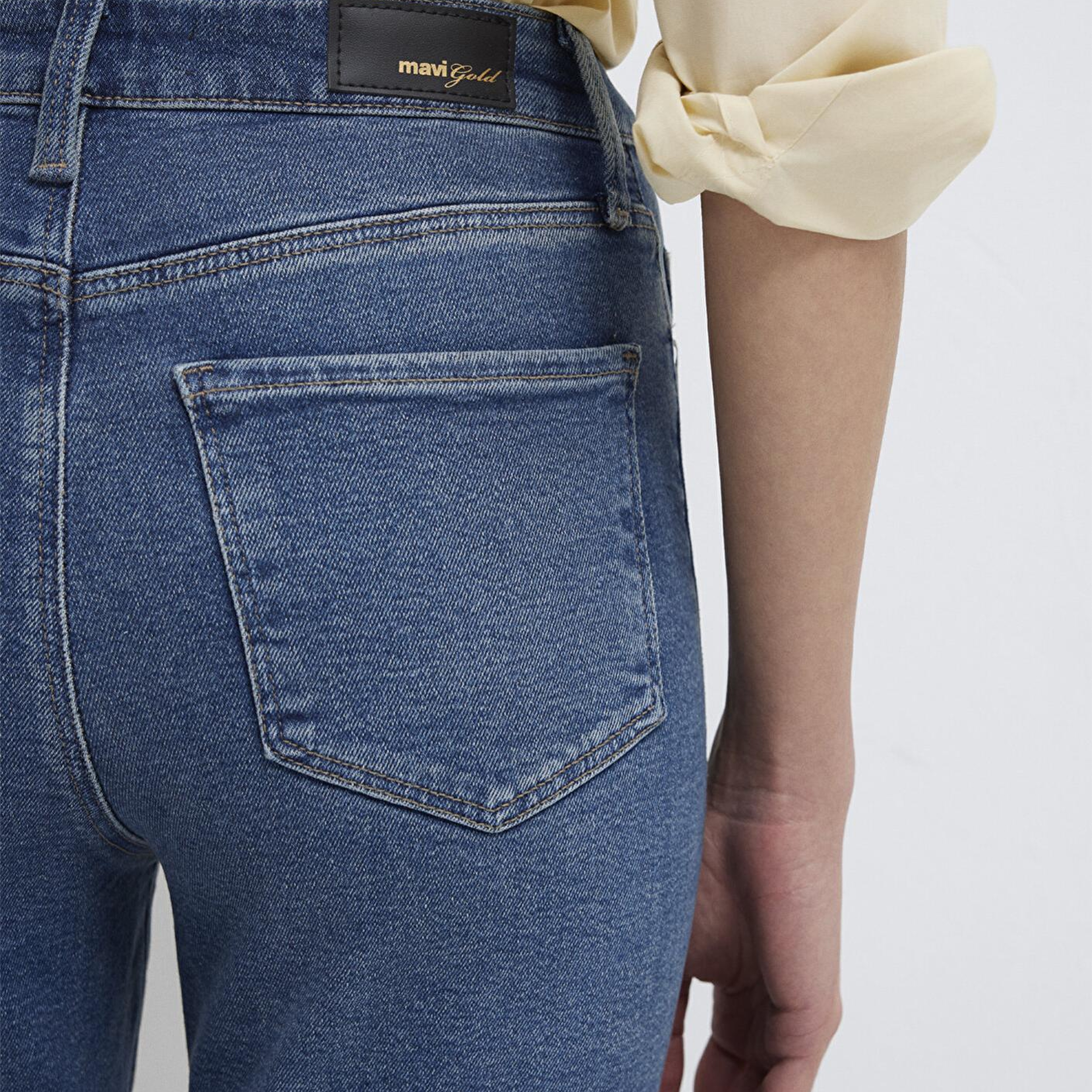 Mavi Star Gold Shape Puslu Koyu Mavi Jean Pantolon 101077-90534