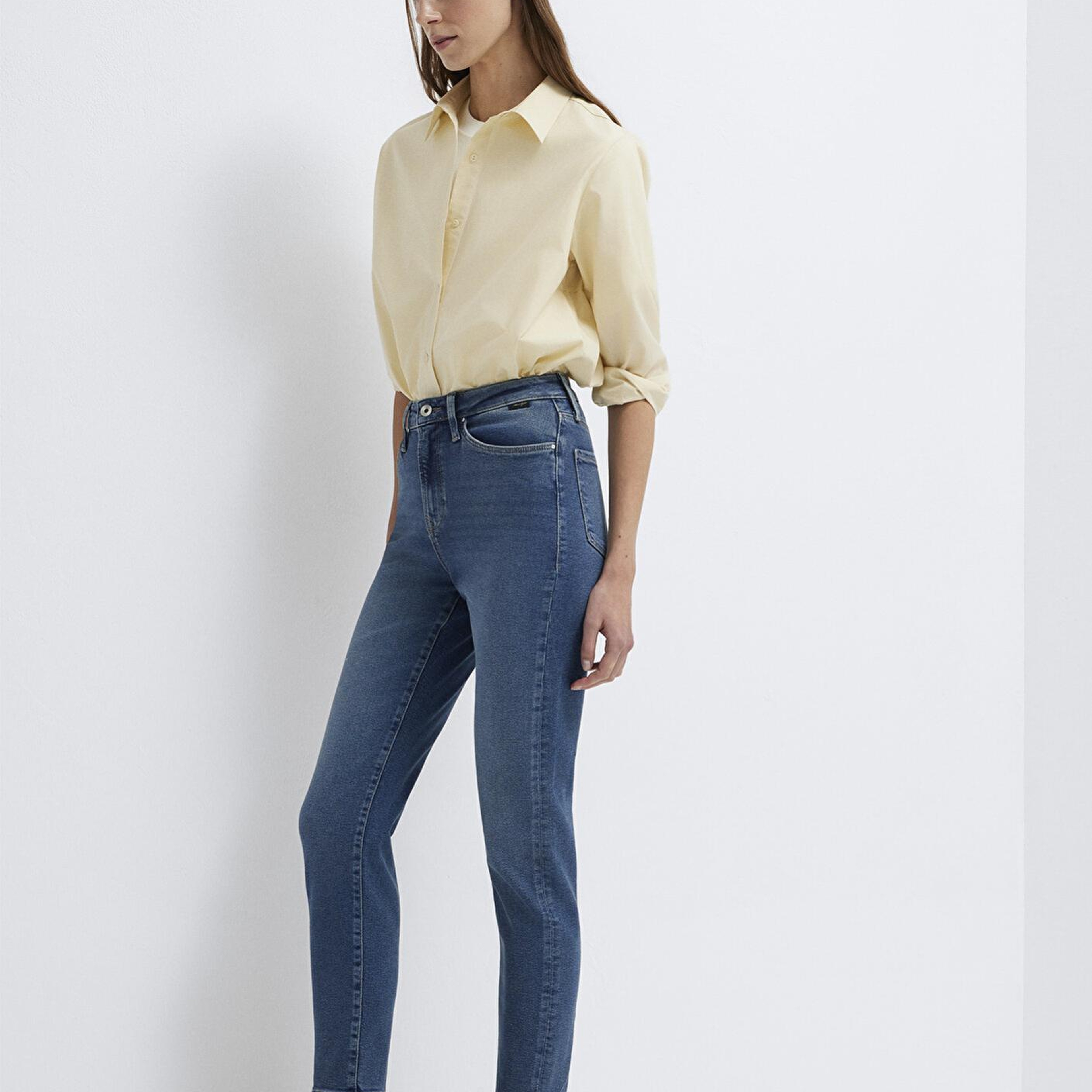 Mavi Star Gold Shape Puslu Koyu Mavi Jean Pantolon 101077-90534