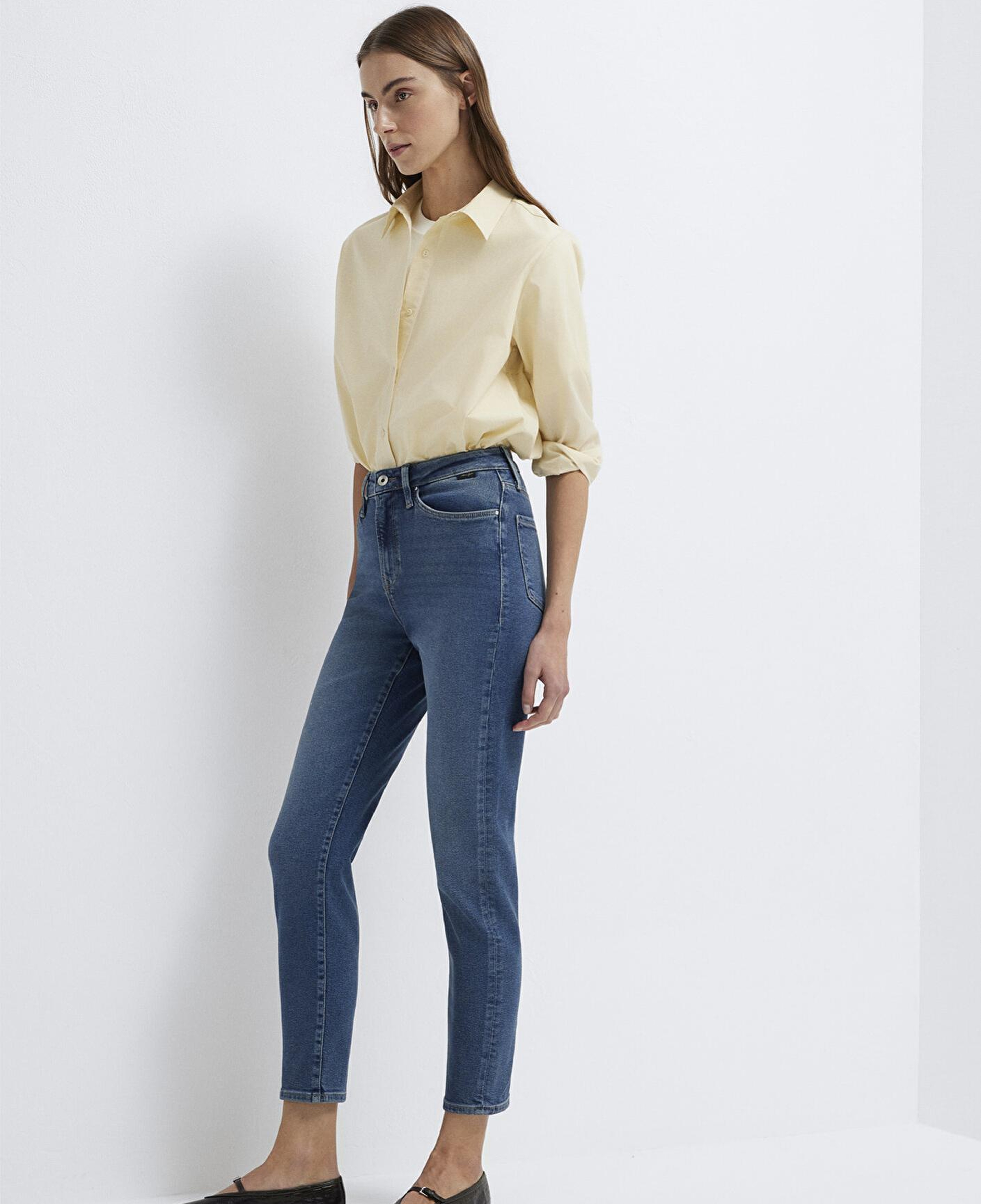 Mavi Star Gold Shape Puslu Koyu Mavi Jean Pantolon 101077-90534