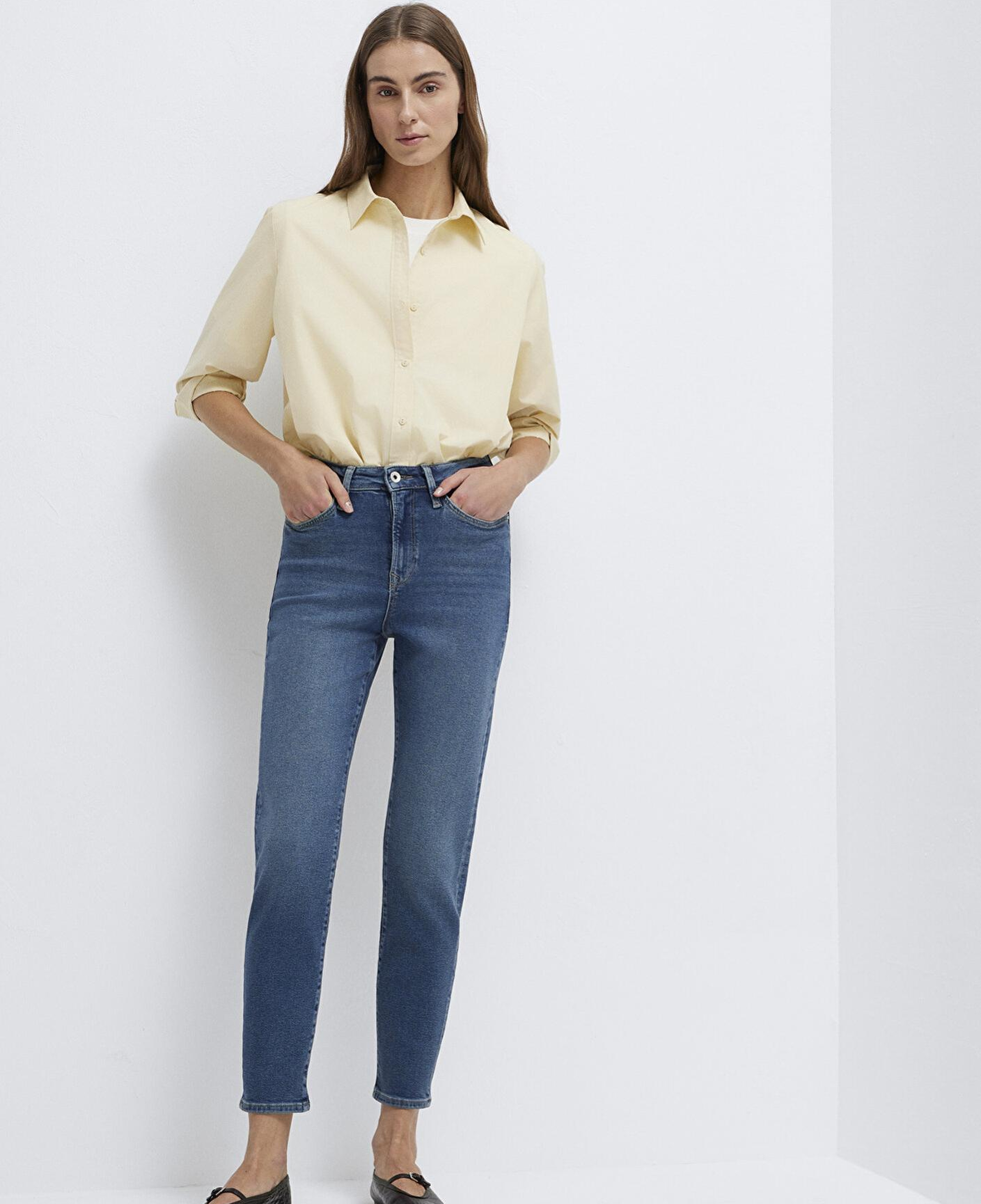 Mavi Star Gold Shape Puslu Koyu Mavi Jean Pantolon 101077-90534