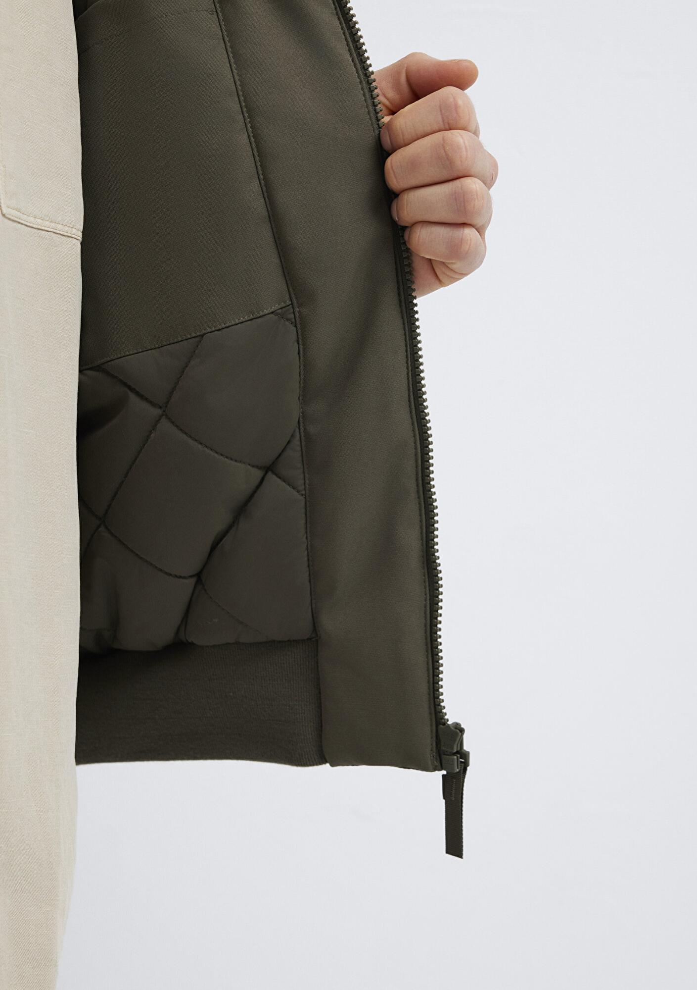 Mavi Mavi Logo Nakışlı Kahverengi Ceket 0110774-87538