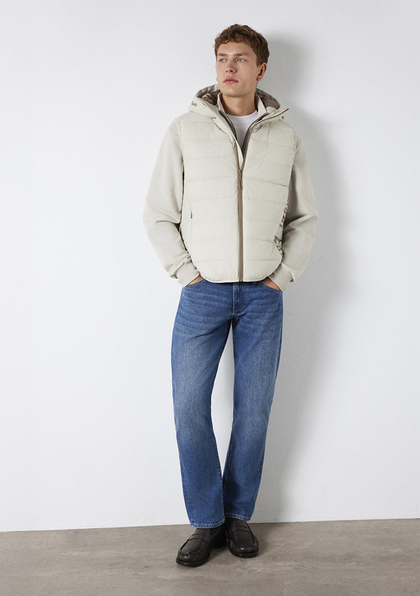 Mavi Mavi Jeans Detaylı Kapüşonlu Ekru Şişme Yelek Regular Fit / Normal Kesim 0110554-70144