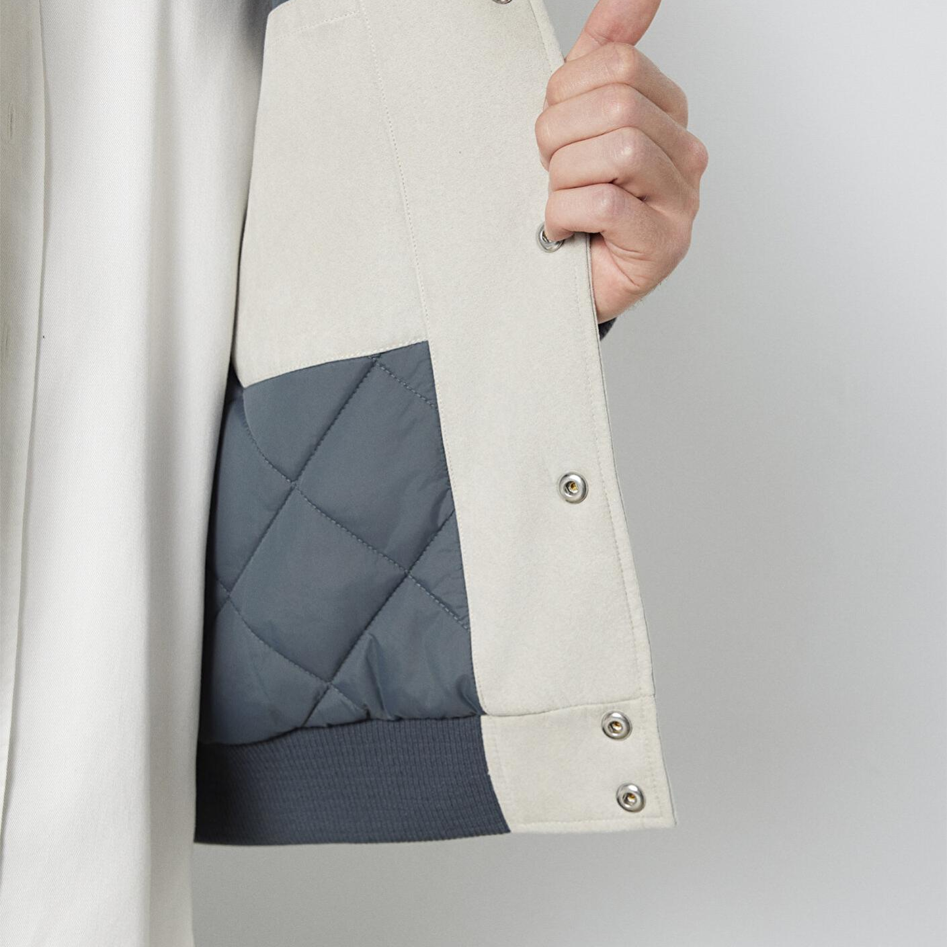 Mavi Gri Suni Süet Ceket Loose Fit / Bol Rahat Kesim 0110767-70075