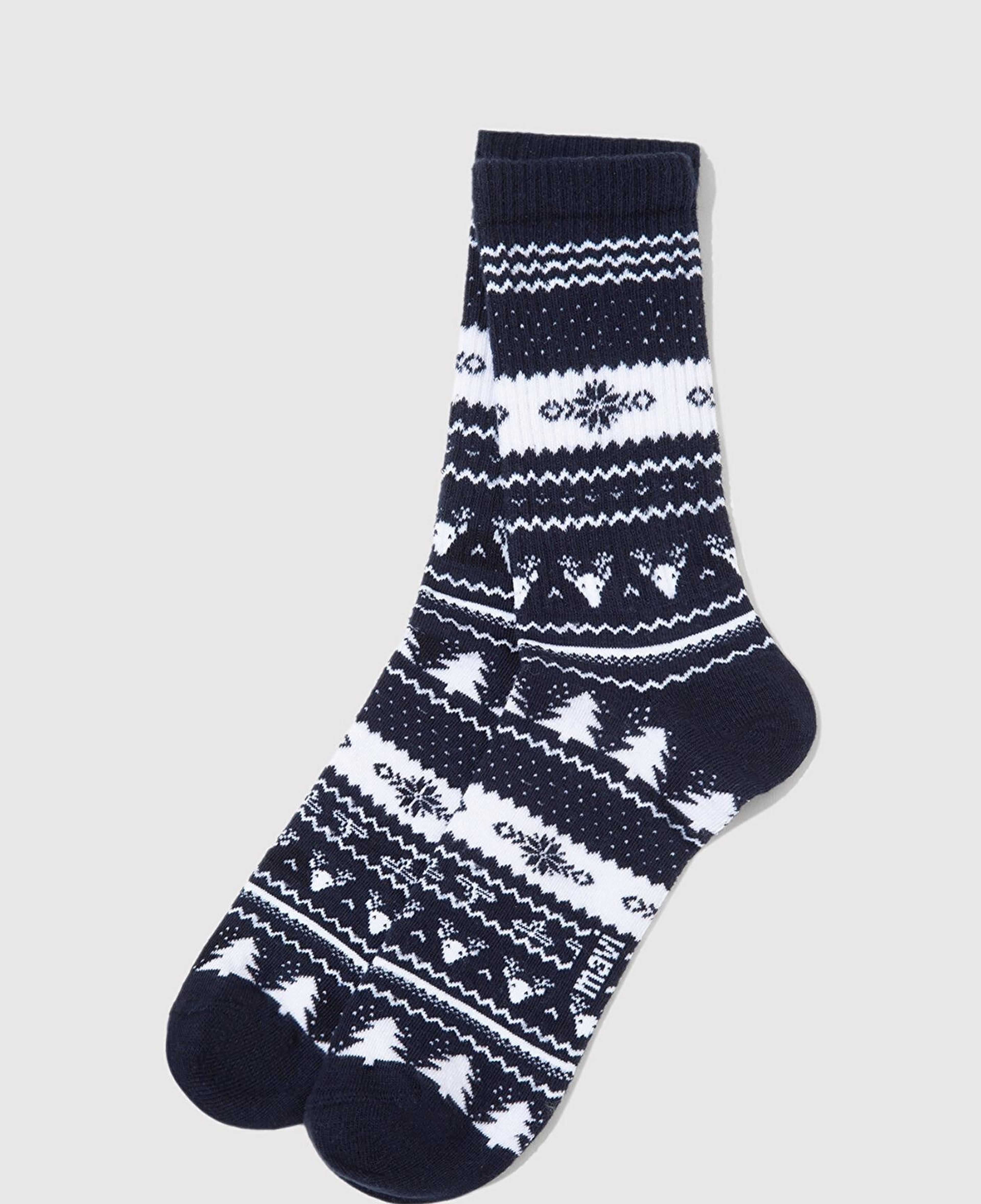 Mavi Yılbaşı Temalı 2li Soket Çorap 0912128-84057