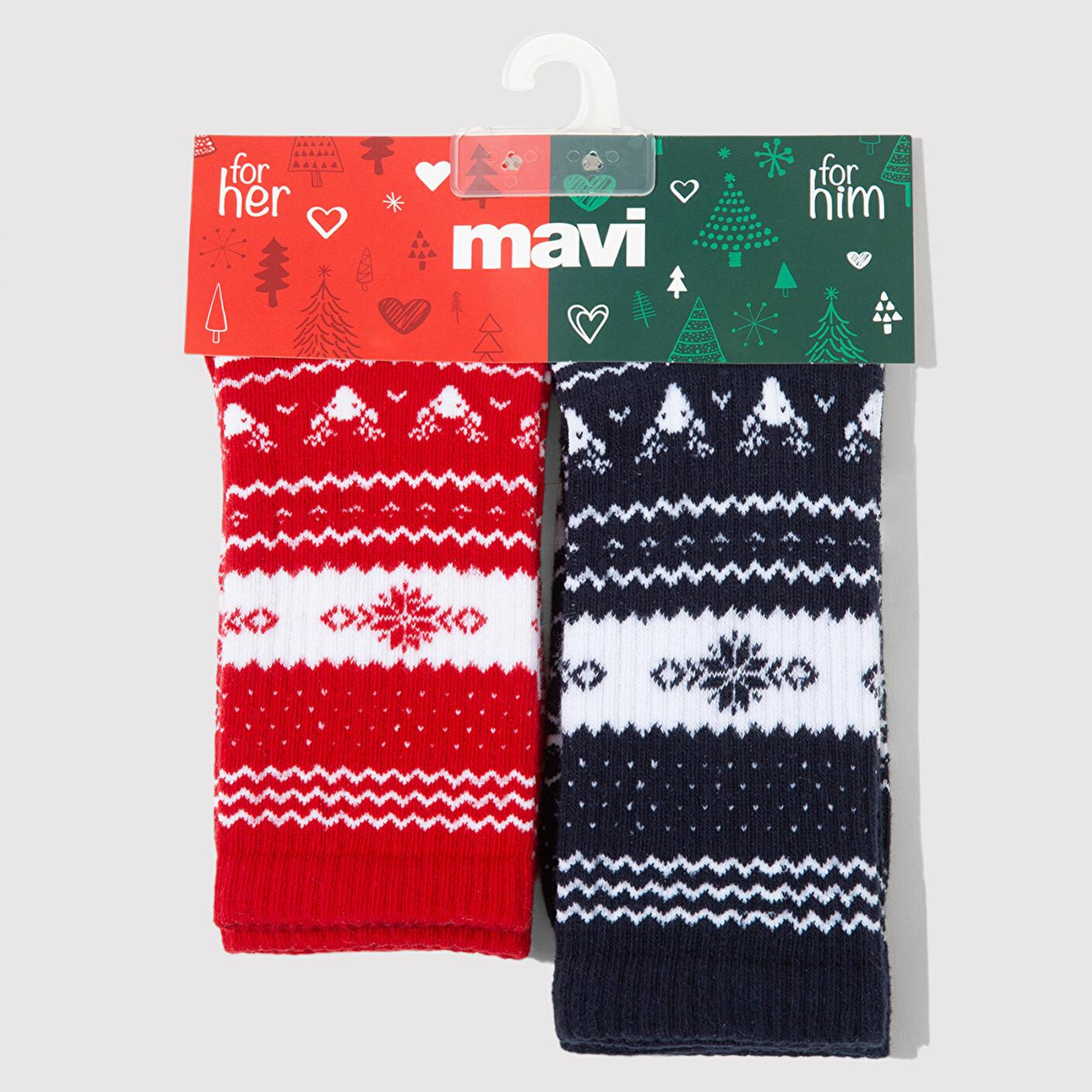 Mavi Yılbaşı Temalı 2li Soket Çorap 0912128-84057