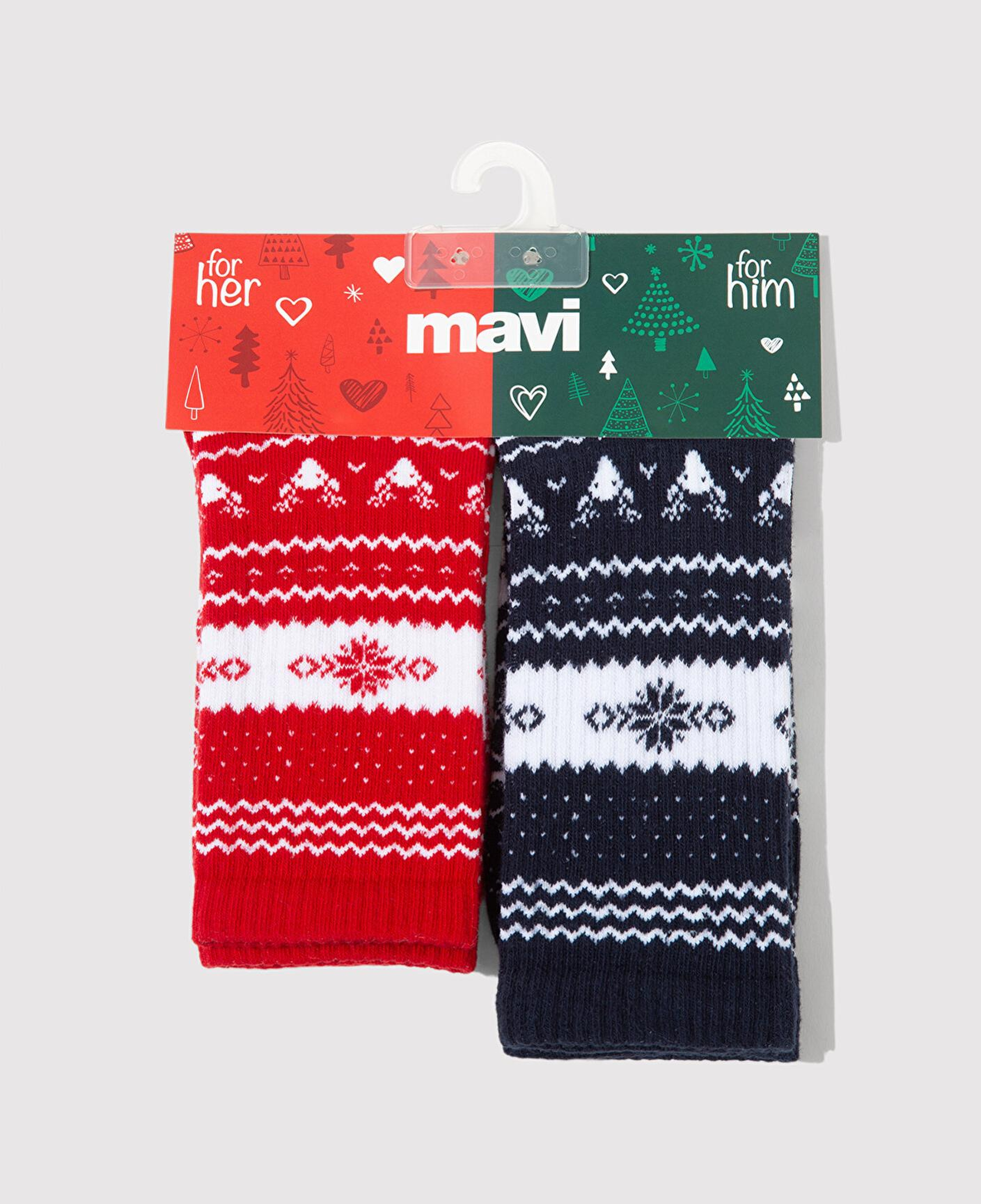 Mavi Yılbaşı Temalı 2li Soket Çorap 0912128-84057