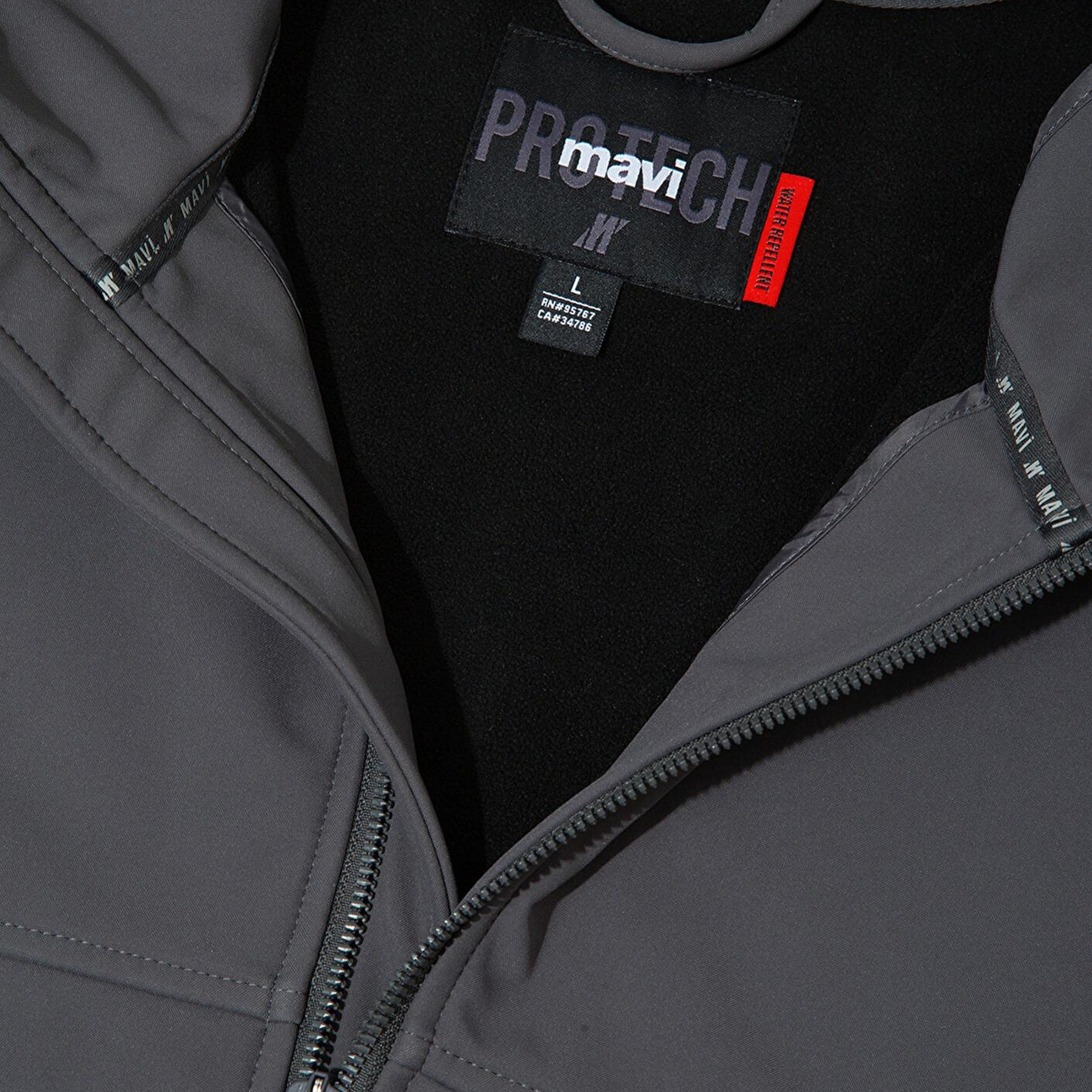 Mavi Kapüşonlu Su İtici Gri Scuba Ceket Regular Fit / Normal Kesim 0110762-85540