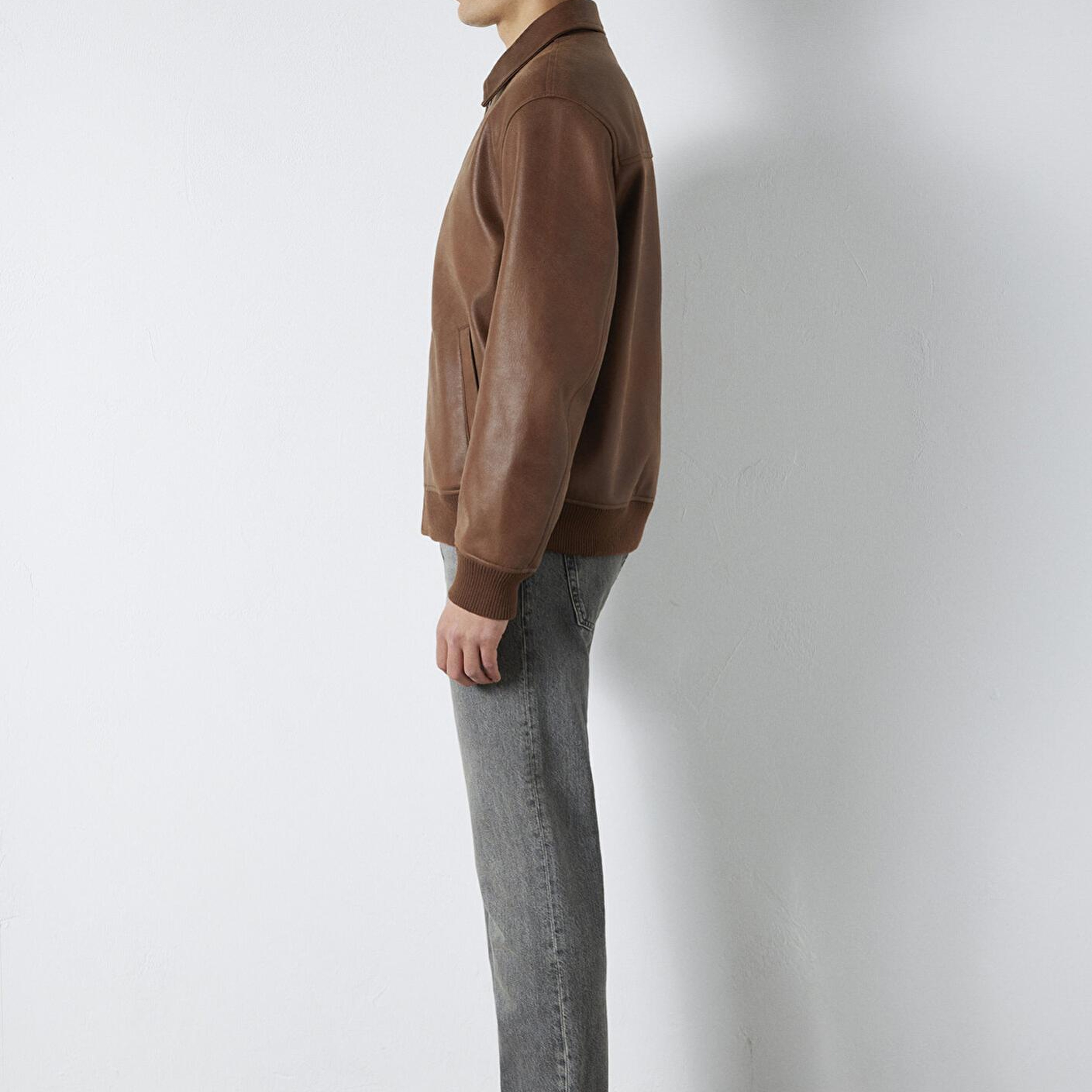 Mavi Kahverengi Suni Deri Ceket Loose Fit / Bol Rahat Kesim 0110775-70242