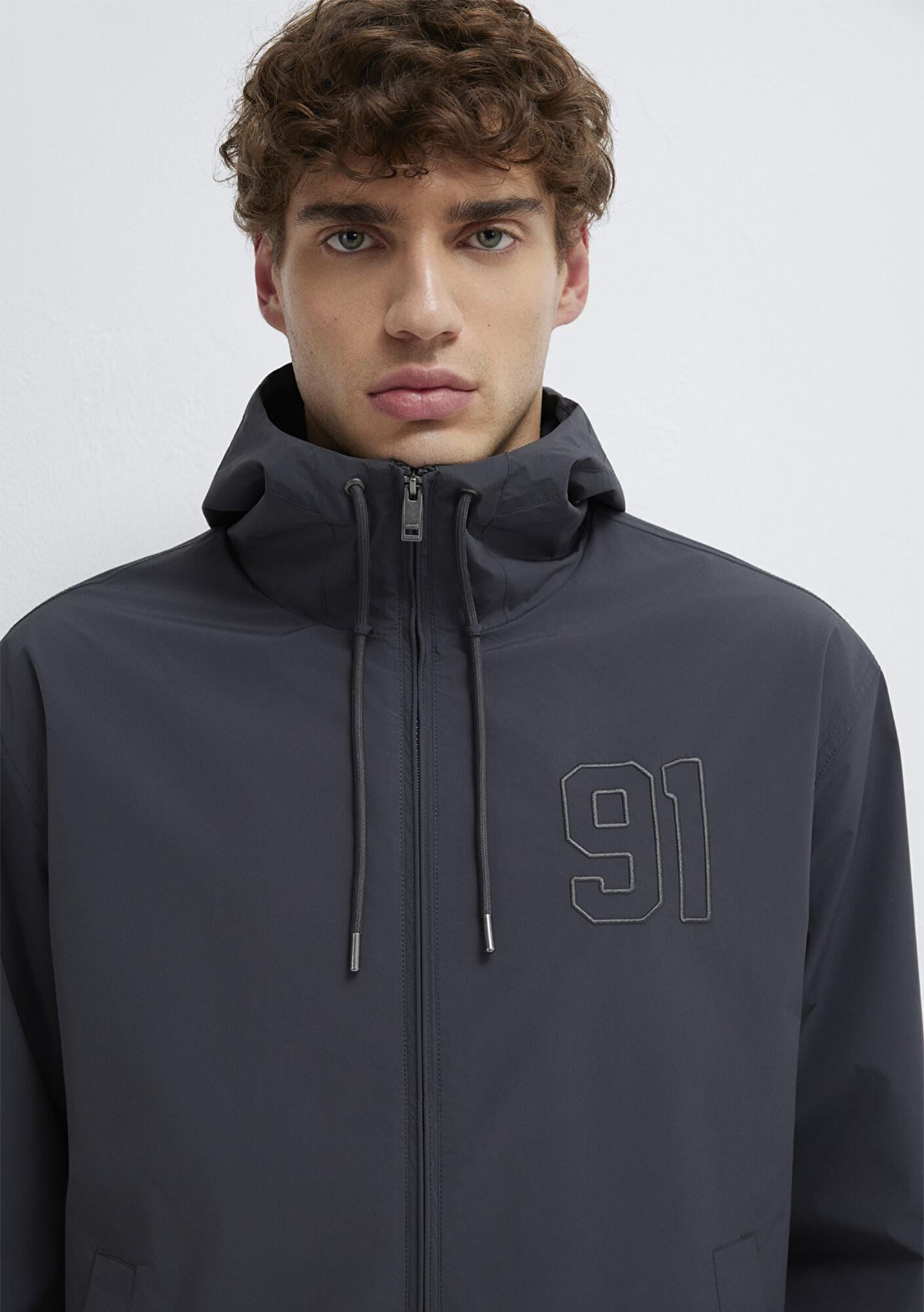 Mavi MVJNS Baskılı Antrasit Ceket Oversize / Geniş Kesim 0110755-89939