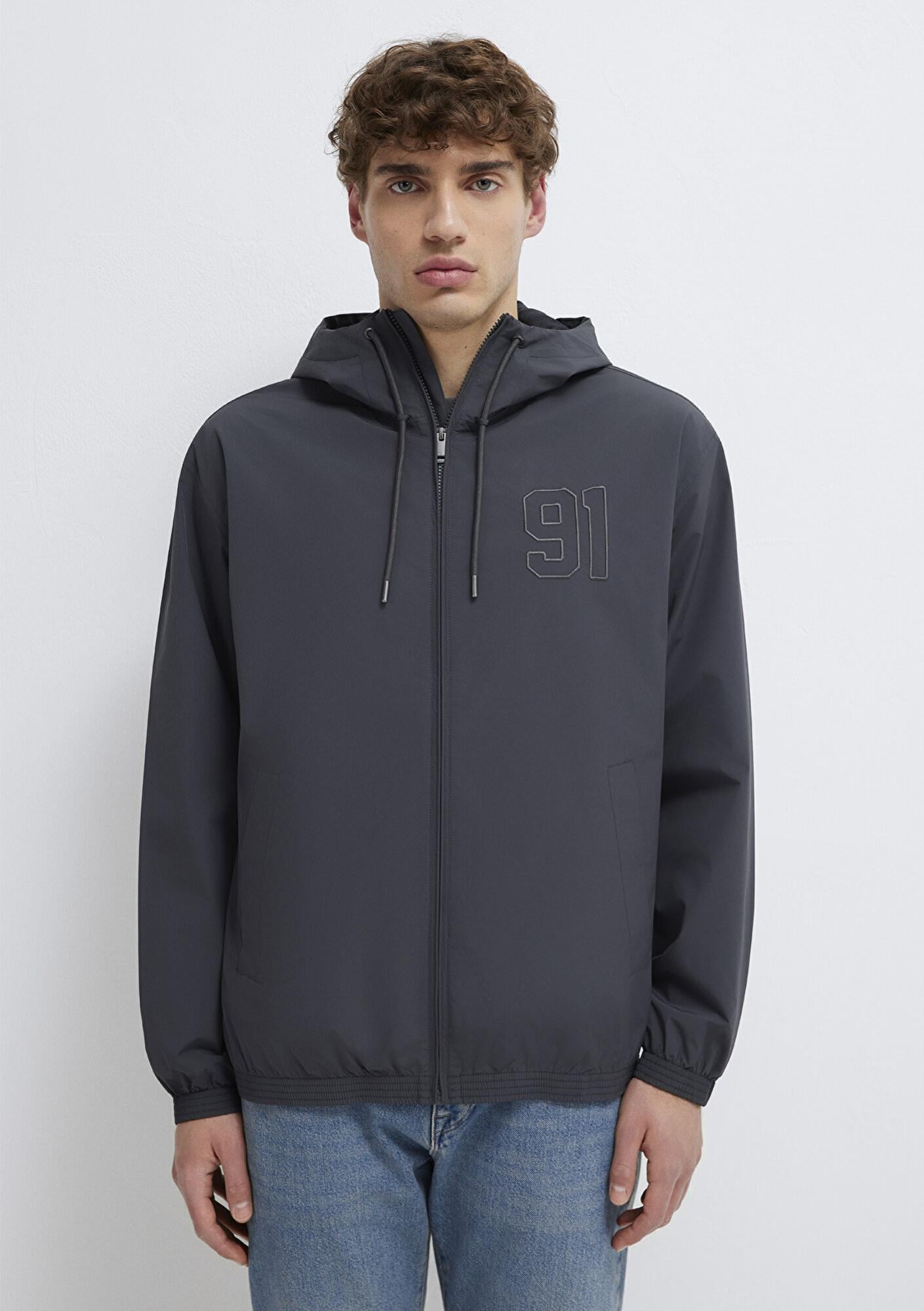 Mavi MVJNS Baskılı Antrasit Ceket Oversize / Geniş Kesim 0110755-89939