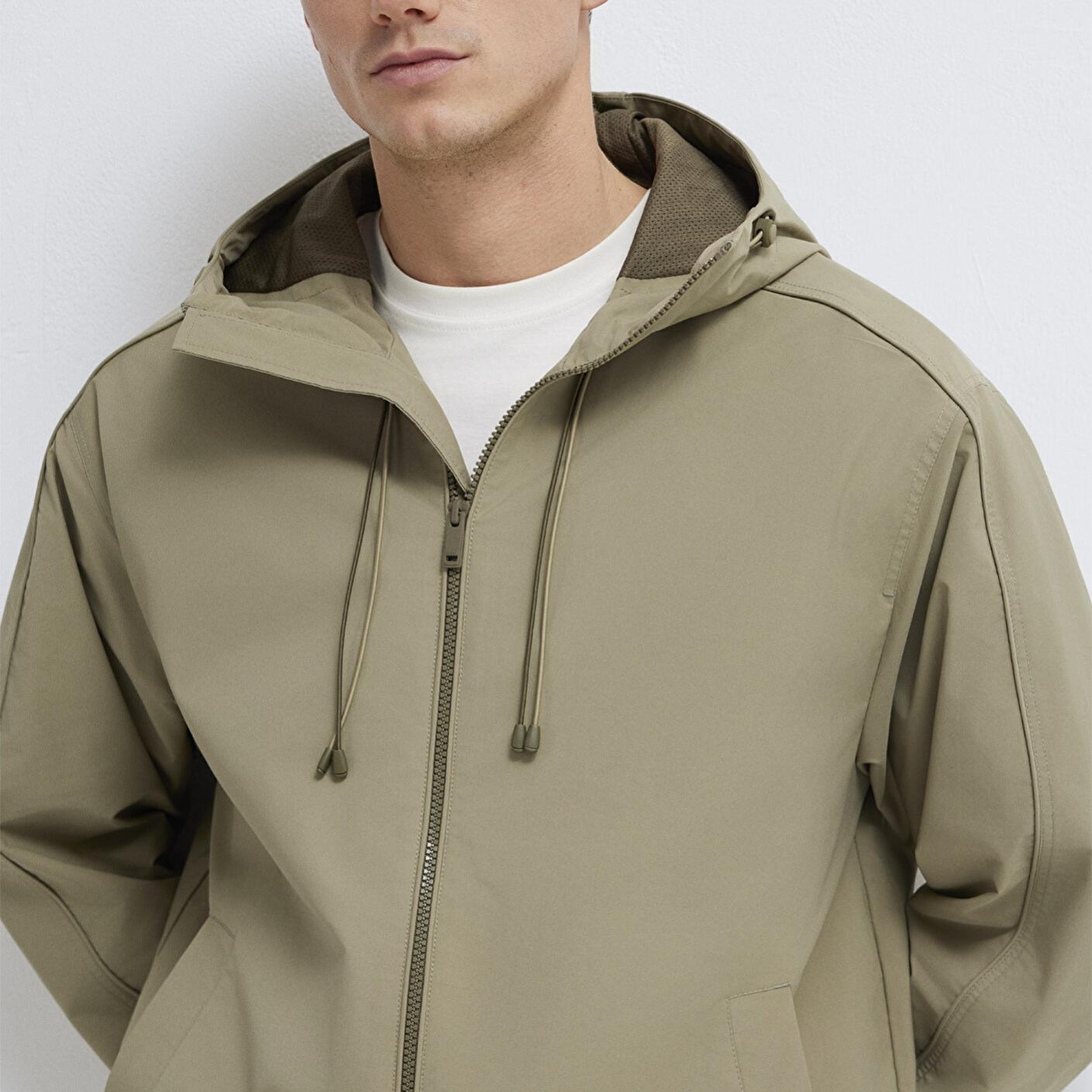 Mavi Kapüşonlu Yeşil Ceket Loose Fit / Bol Rahat Kesim 0110818-86749