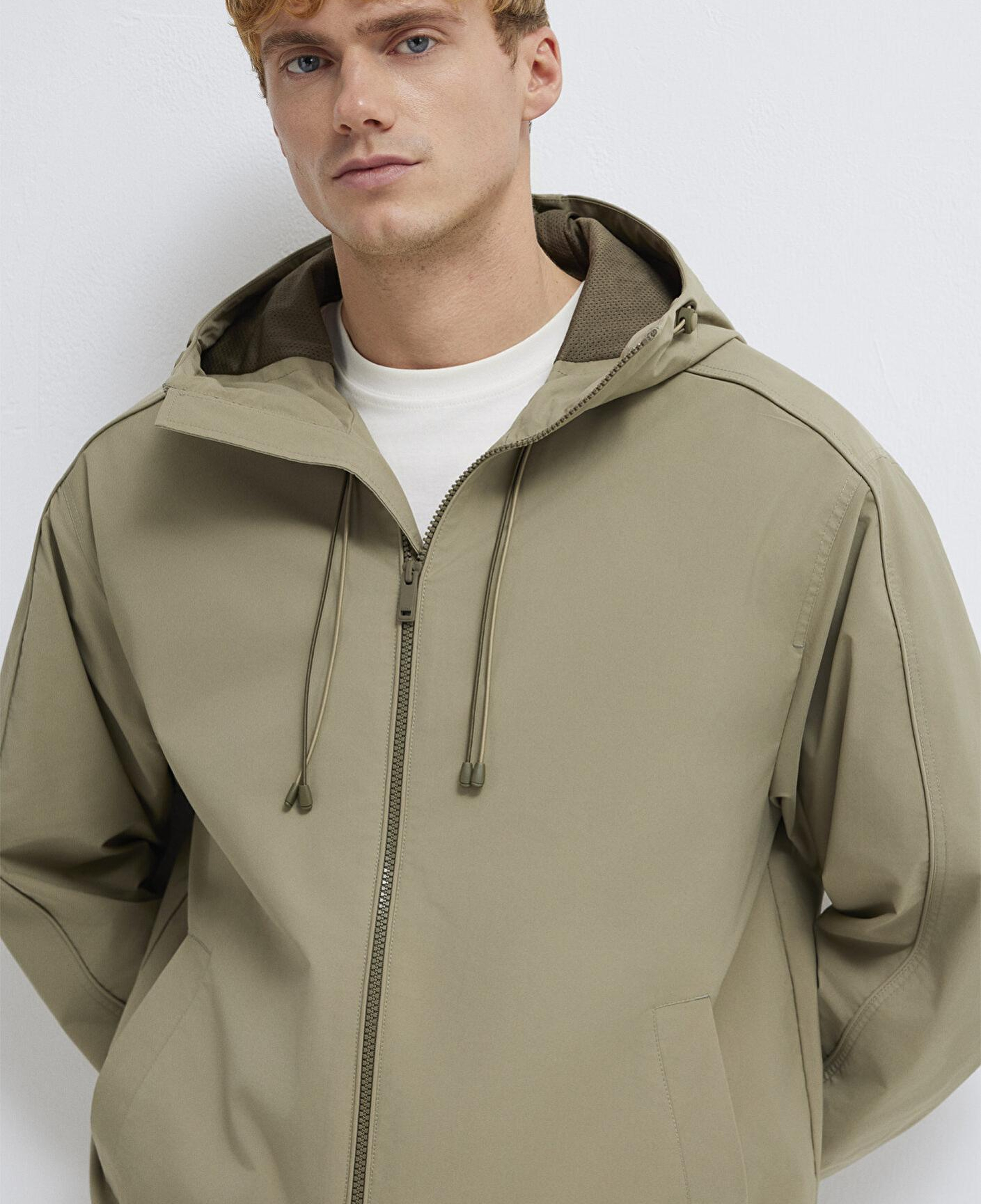 Mavi Kapüşonlu Yeşil Ceket Loose Fit / Bol Rahat Kesim 0110818-86749