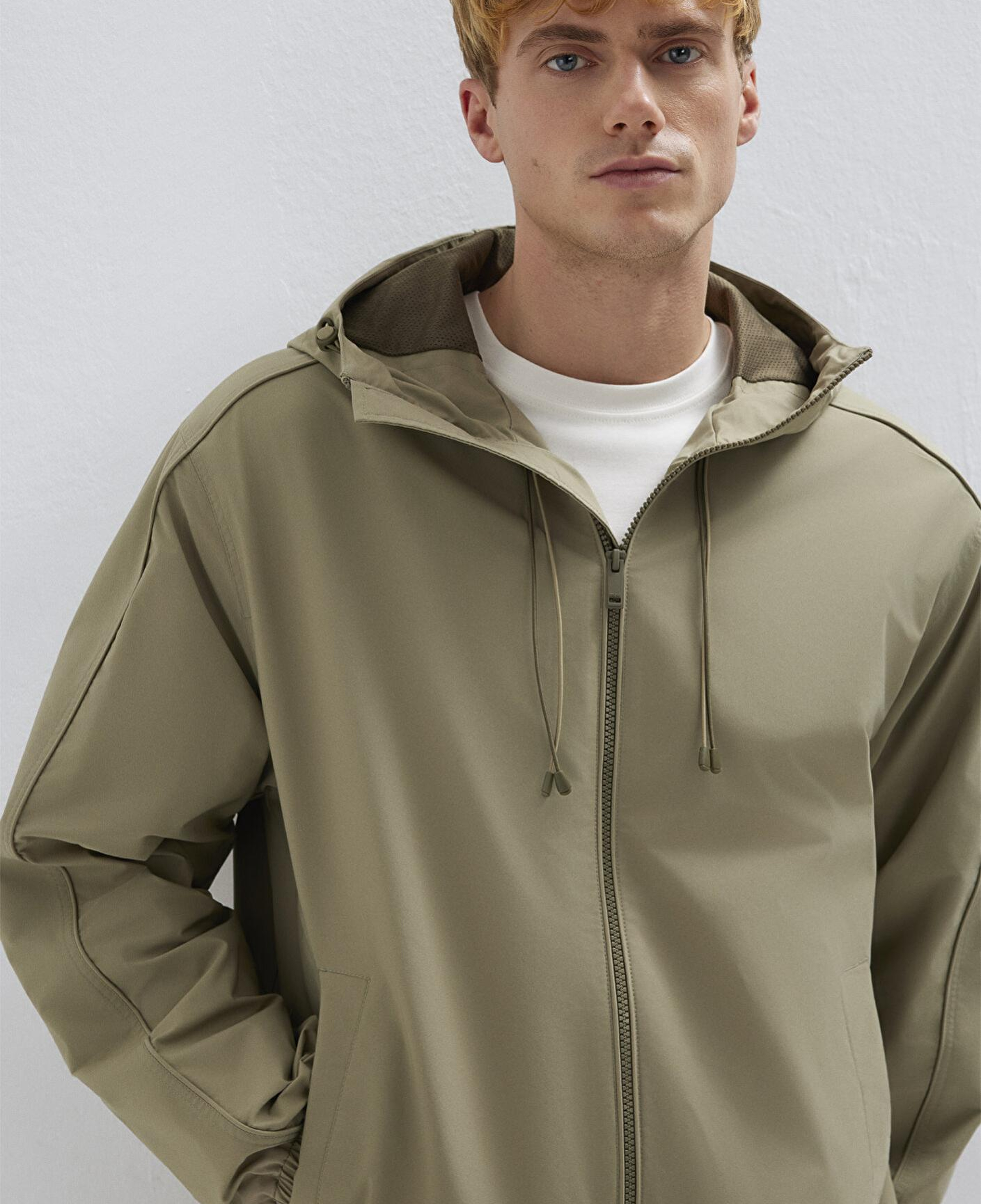 Mavi Kapüşonlu Yeşil Ceket Loose Fit / Bol Rahat Kesim 0110818-86749