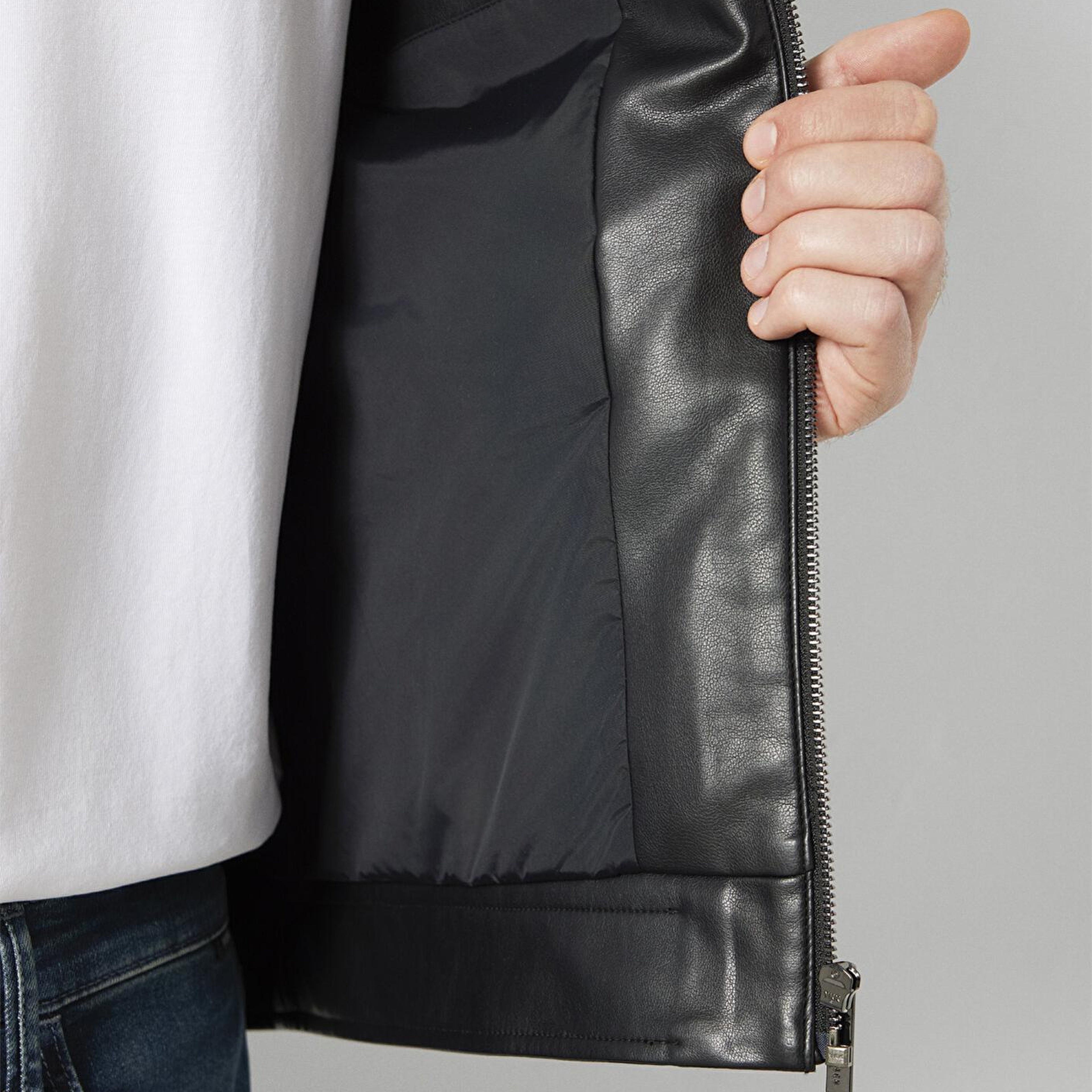 Mavi Siyah Suni Deri Ceket Slim Fit / Dar Kesim 0110789-71379