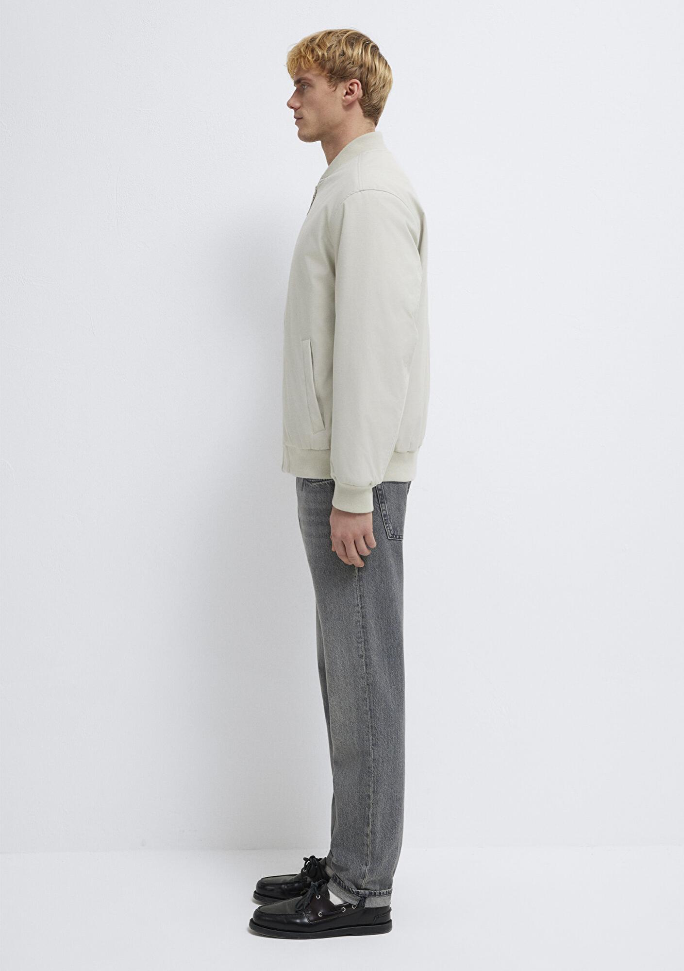 Mavi Mavi Logo Nakışlı Gri Bomber Ceket 0110774-70144