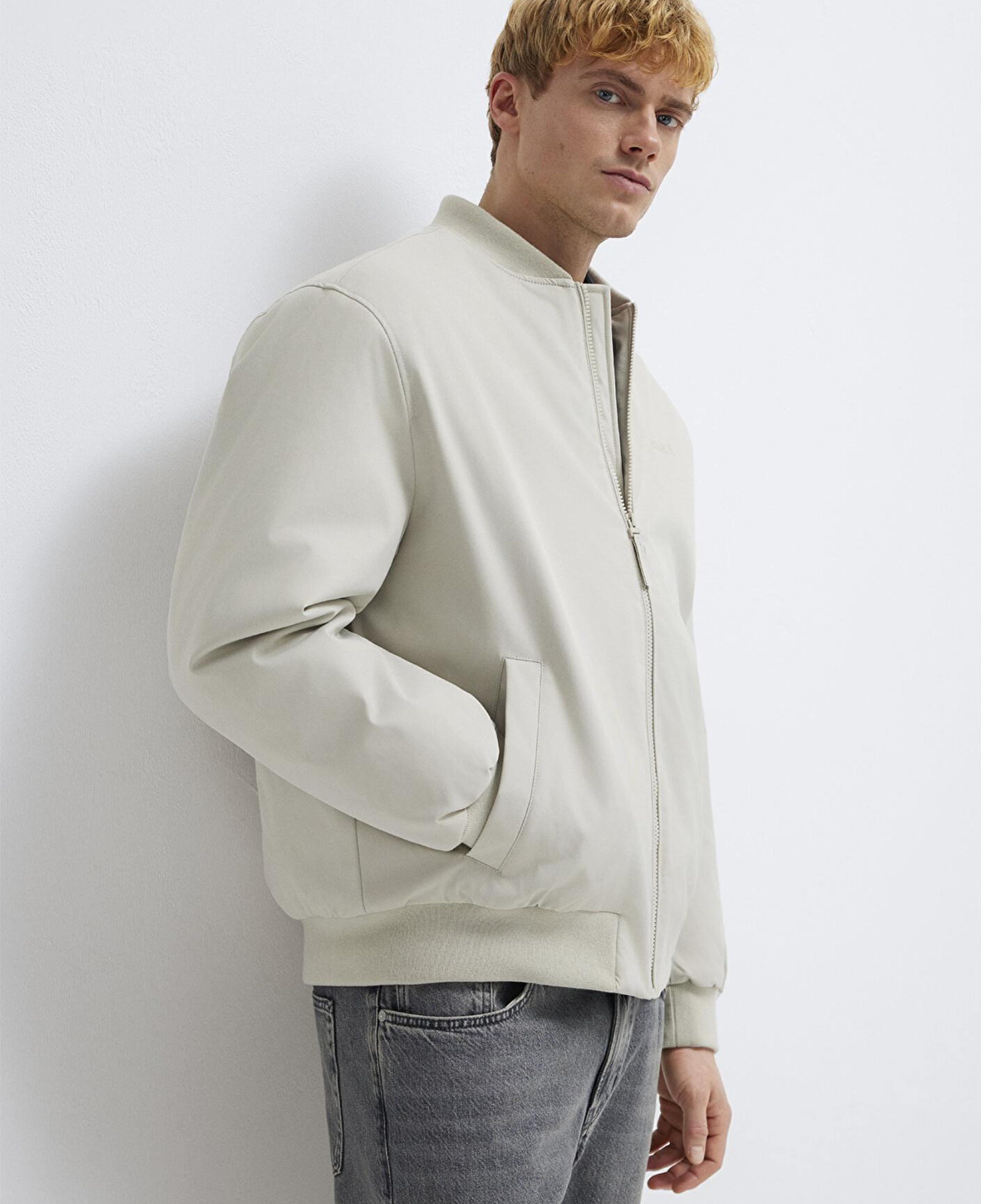 Mavi Mavi Logo Nakışlı Gri Bomber Ceket 0110774-70144