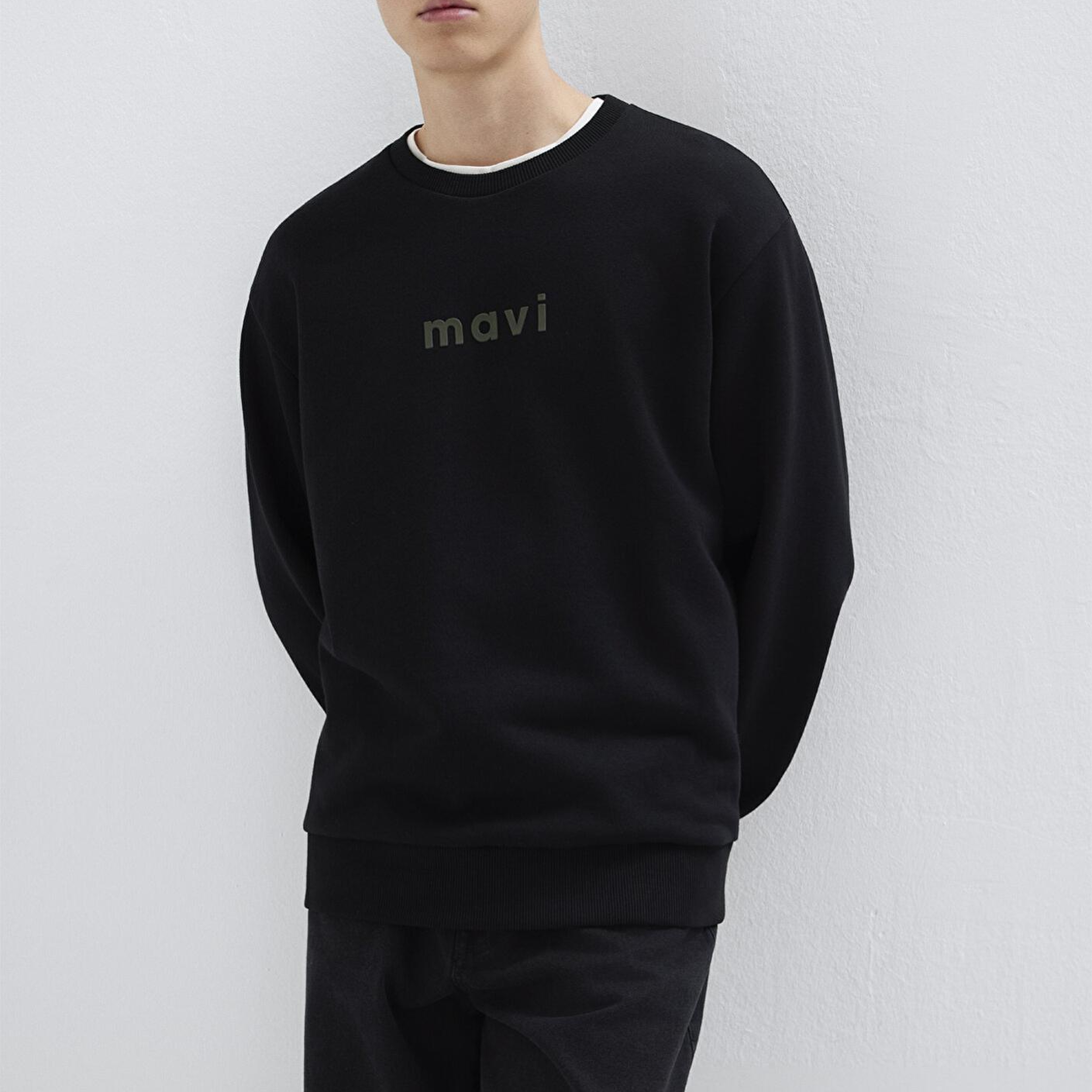 Mavi Mavi Logo Baskılı Siyah Sweatshirt 0S10556-900