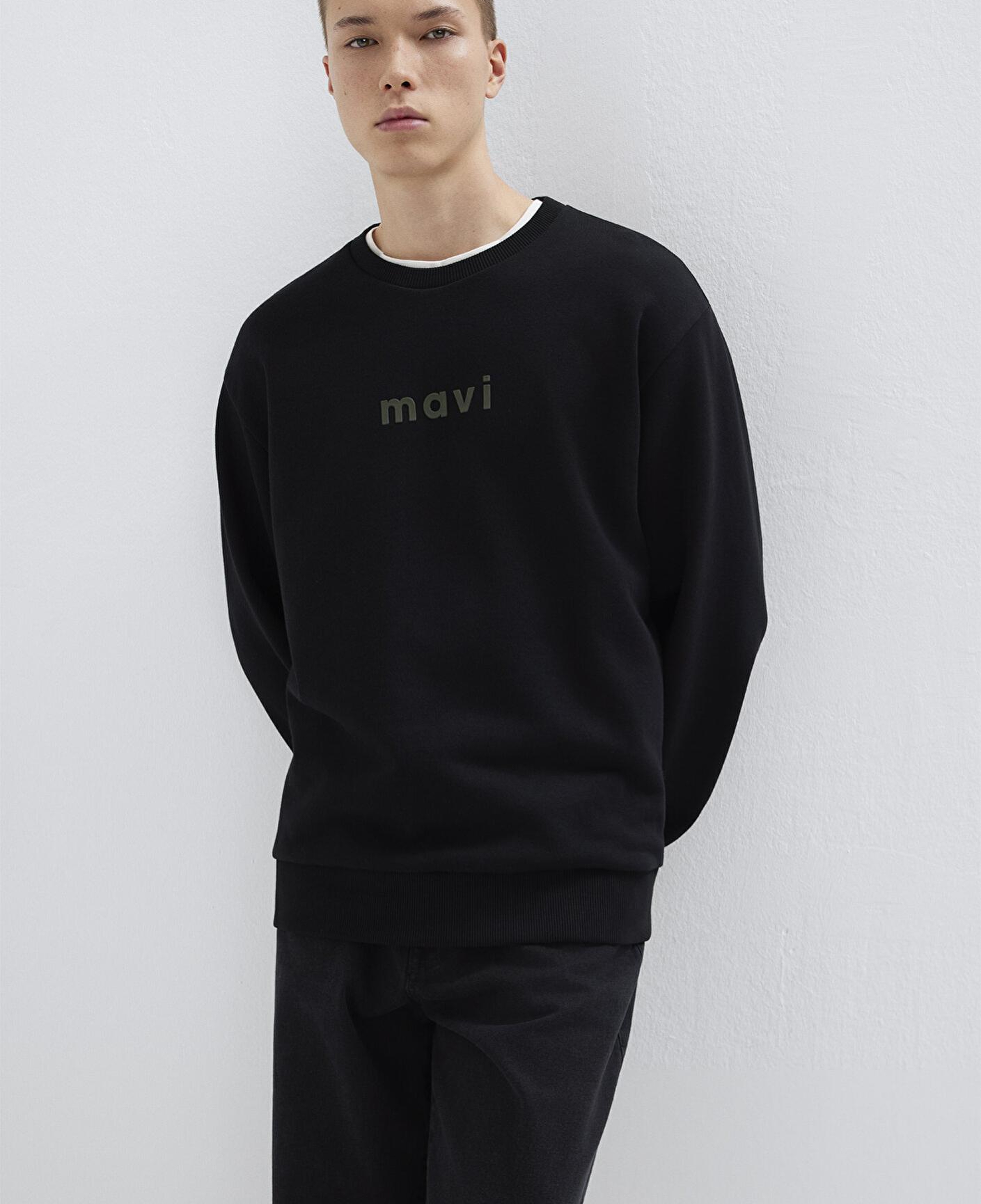 Mavi Mavi Logo Baskılı Siyah Sweatshirt 0S10556-900