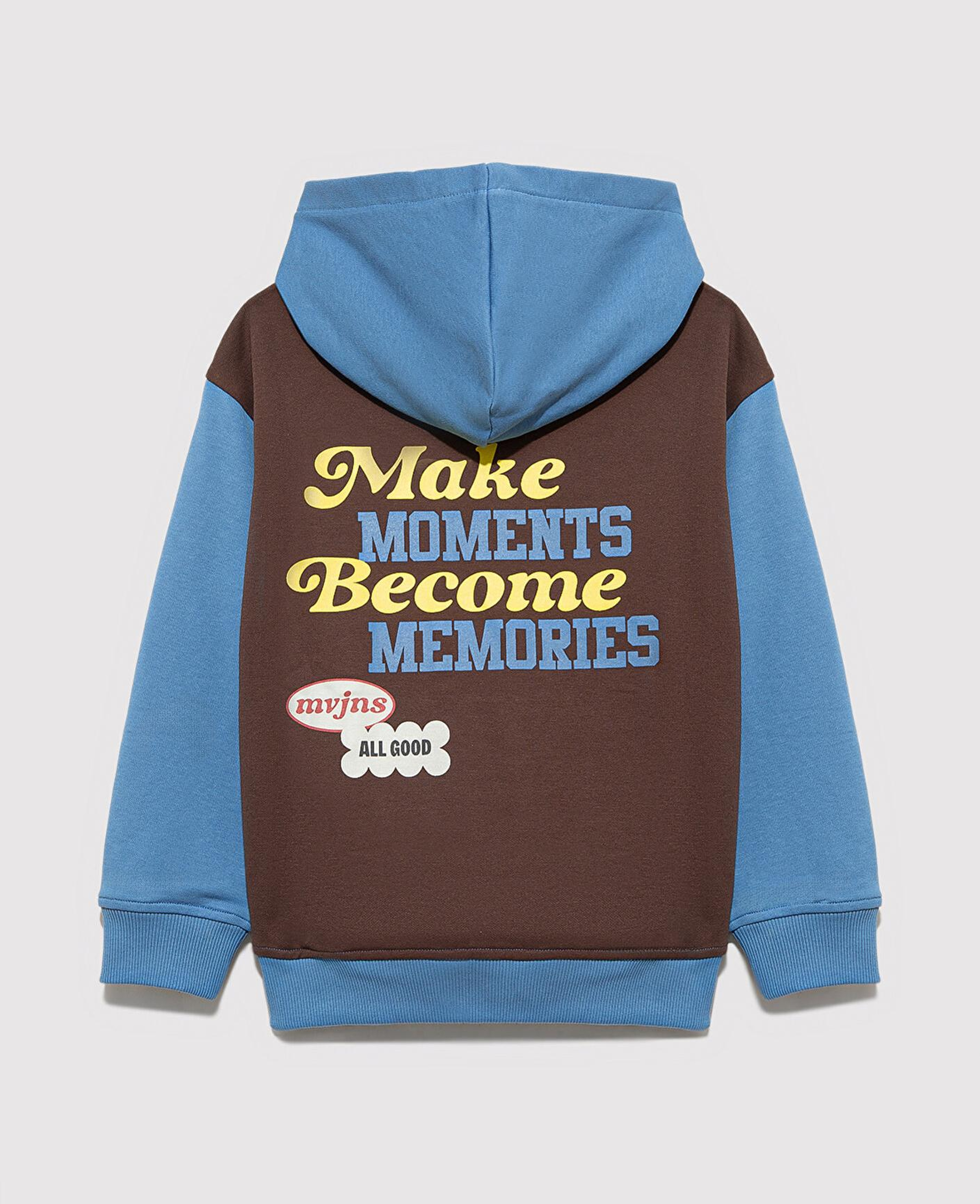 Mavi Baskılı Kapüşonlu Mavi Sweatshirt 6S10166-70724