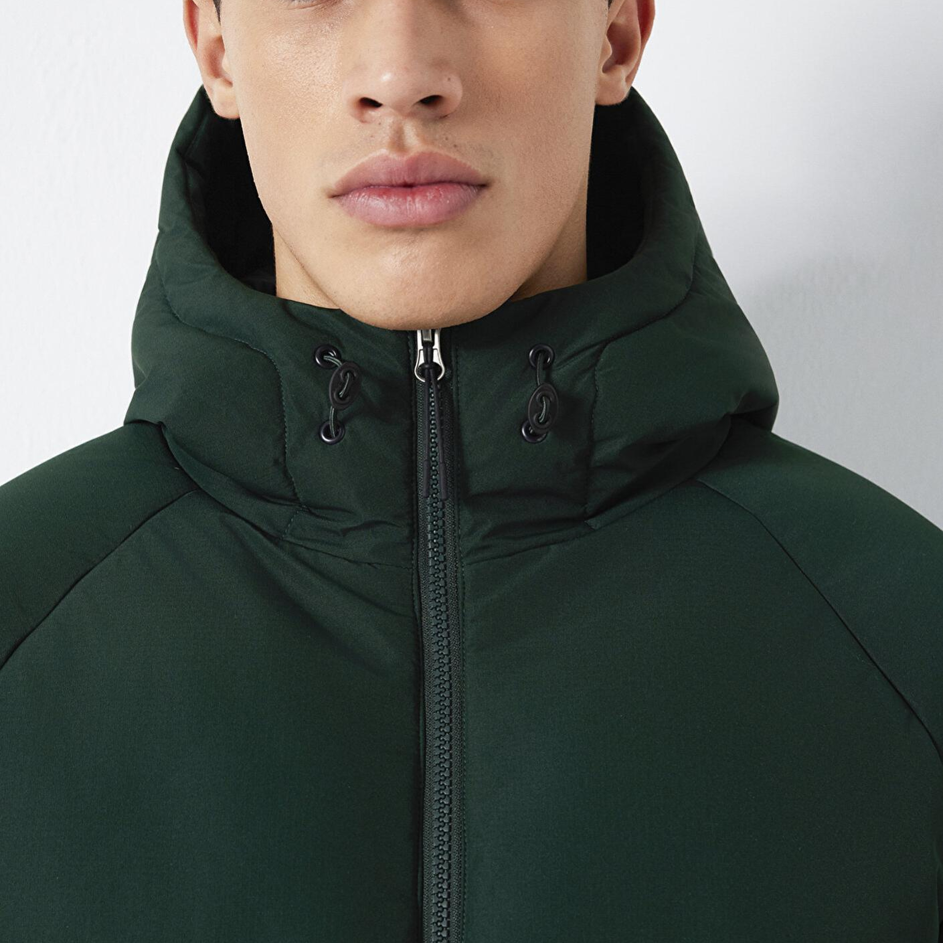 Mavi Kapüşonlu Yeşil Şişme Mont 0110756-85370