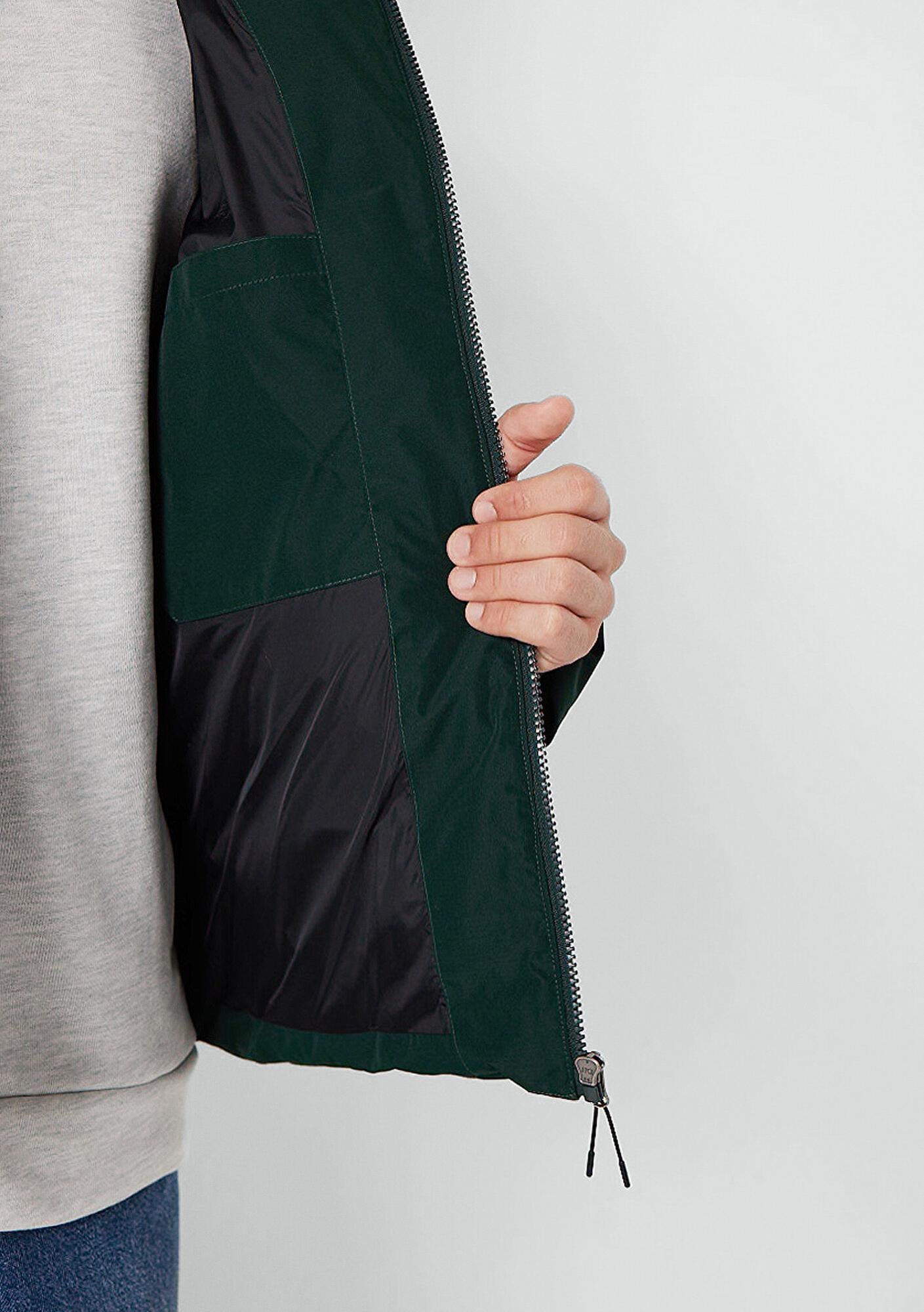 Mavi Kapüşonlu Yeşil Şişme Mont 0110756-85370