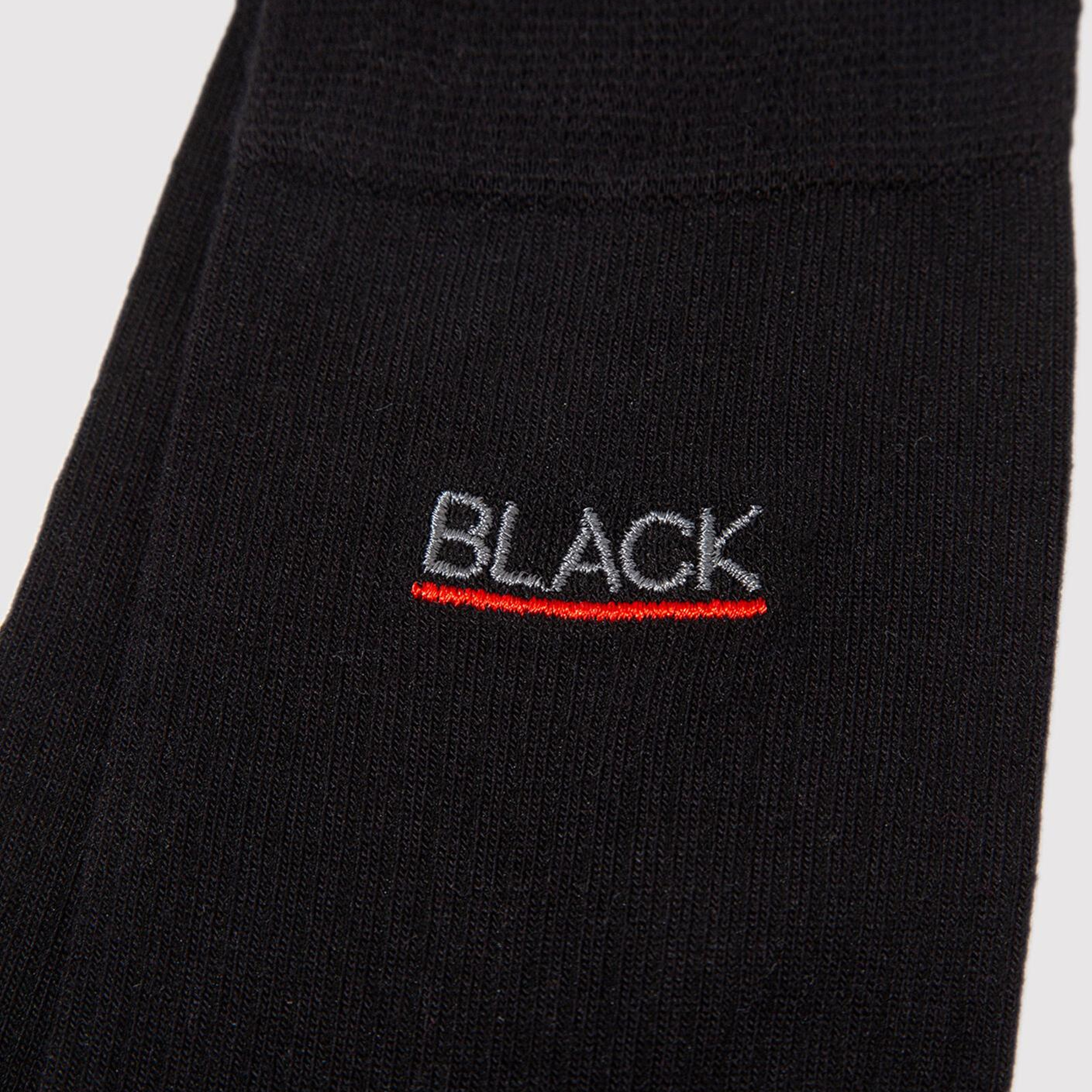 Mavi Mavi Black Nakışlı Siyah Soket Çorap 0912201-900