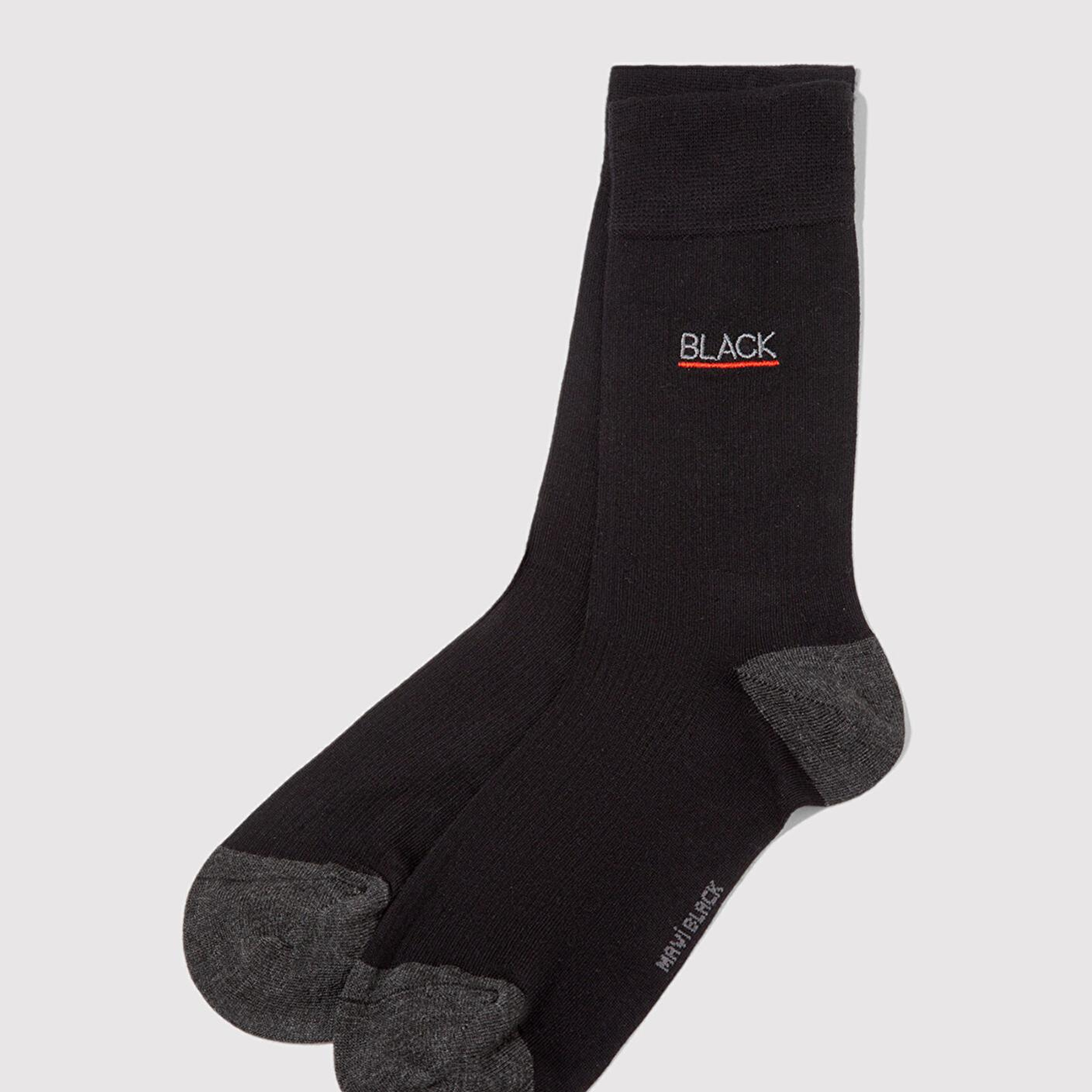 Mavi Mavi Black Nakışlı Siyah Soket Çorap 0912201-900