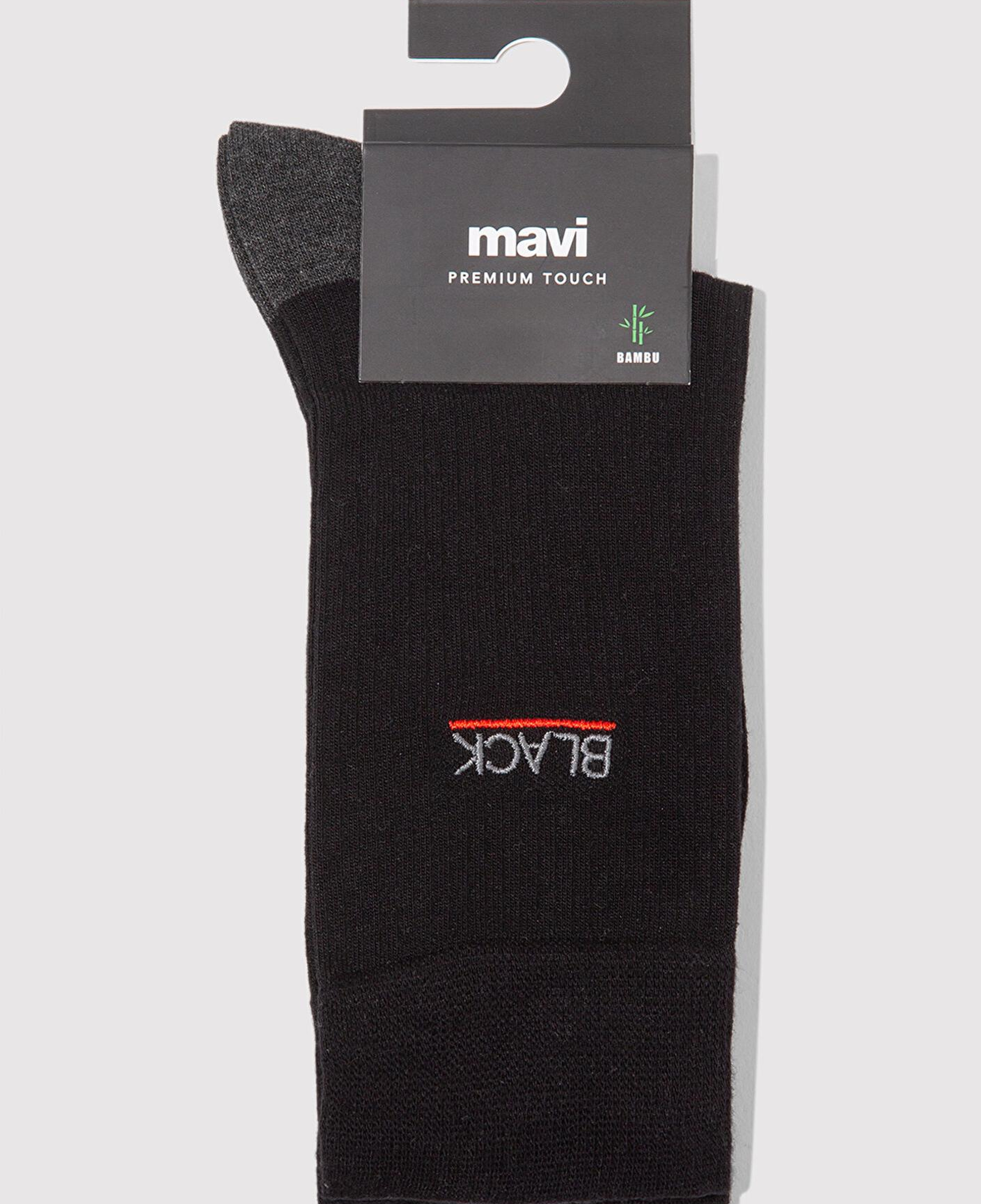 Mavi Mavi Black Nakışlı Siyah Soket Çorap 0912201-900