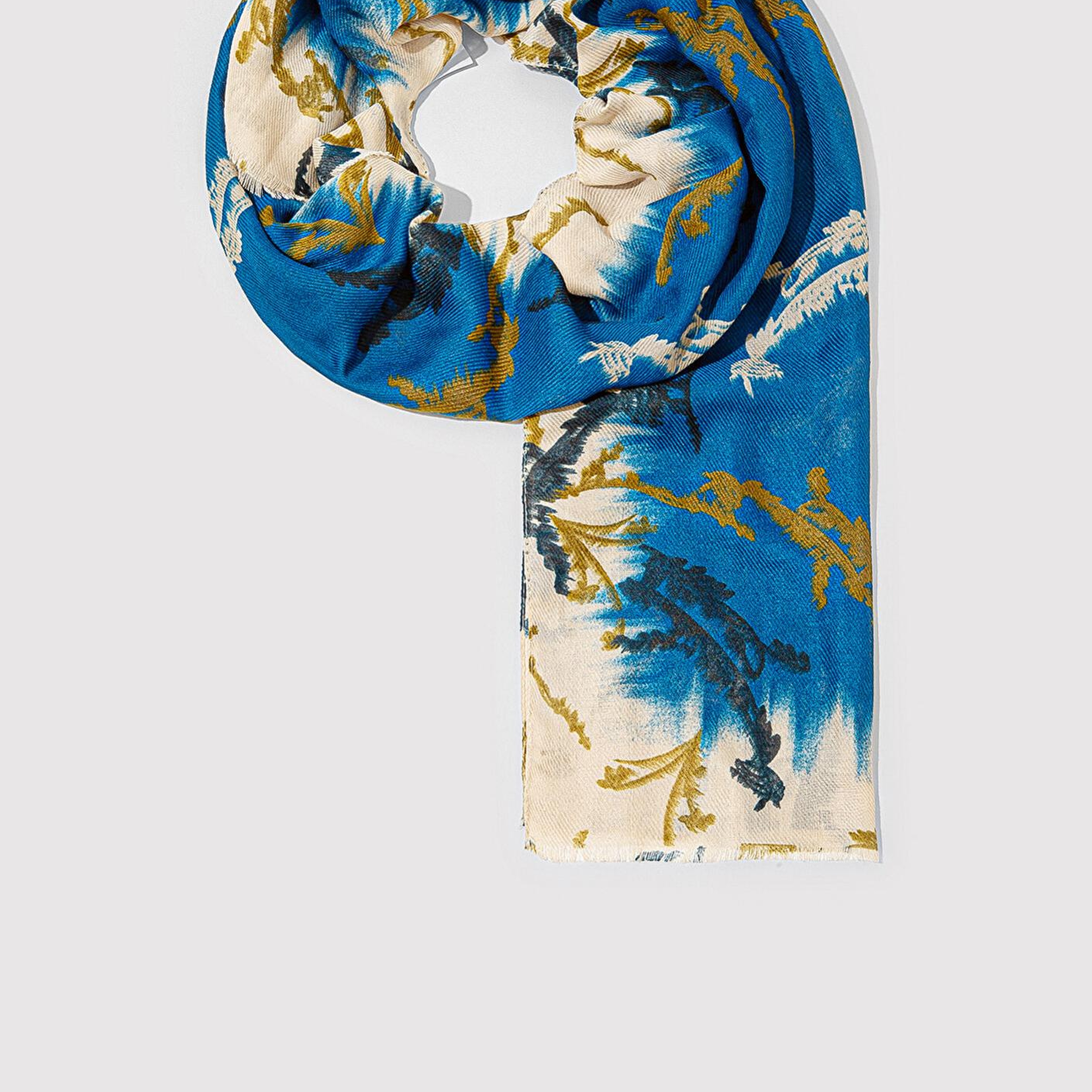 Mavi Desenli Lacivert Şal 1913849-35596