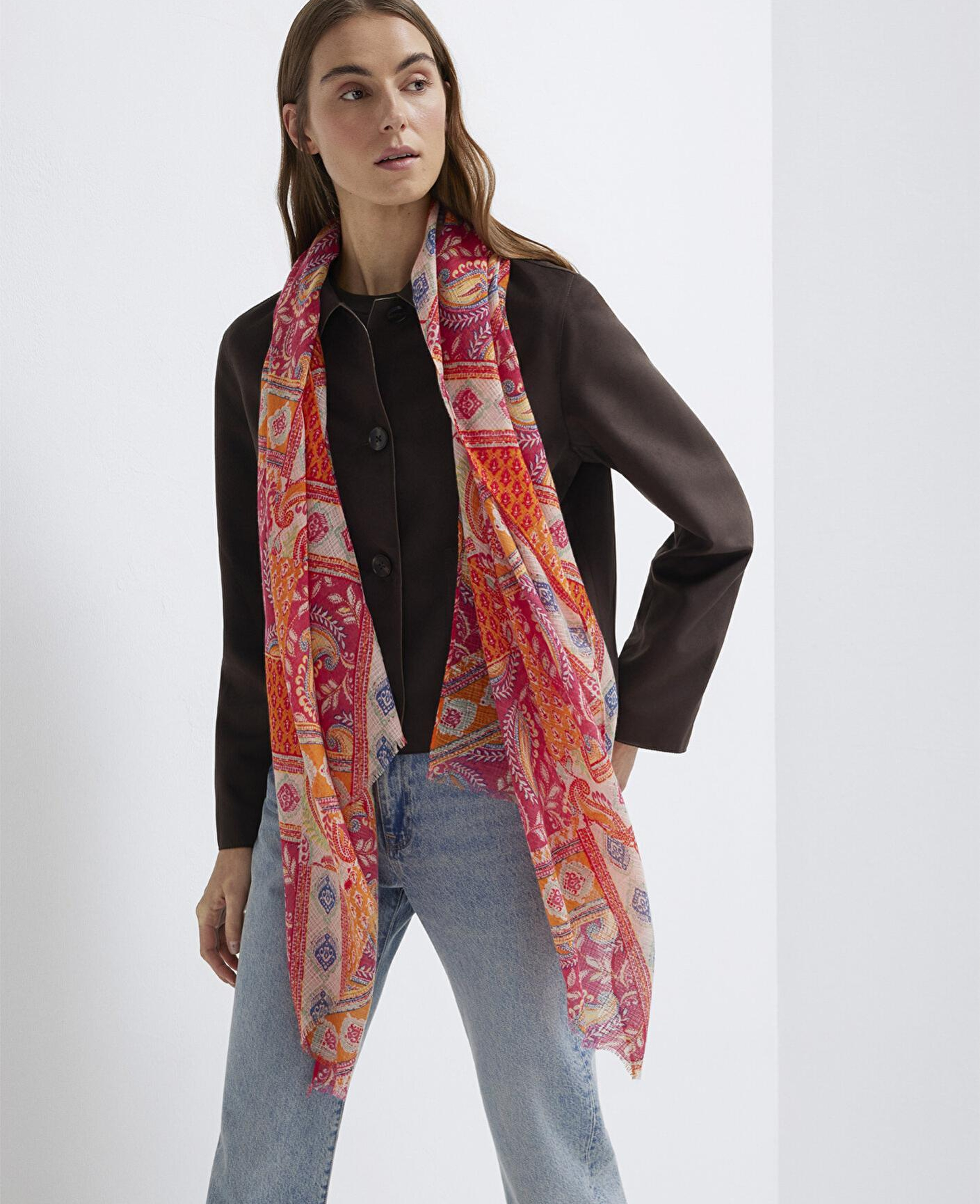 Mavi Desenli Renkli Şal 1913854-70480