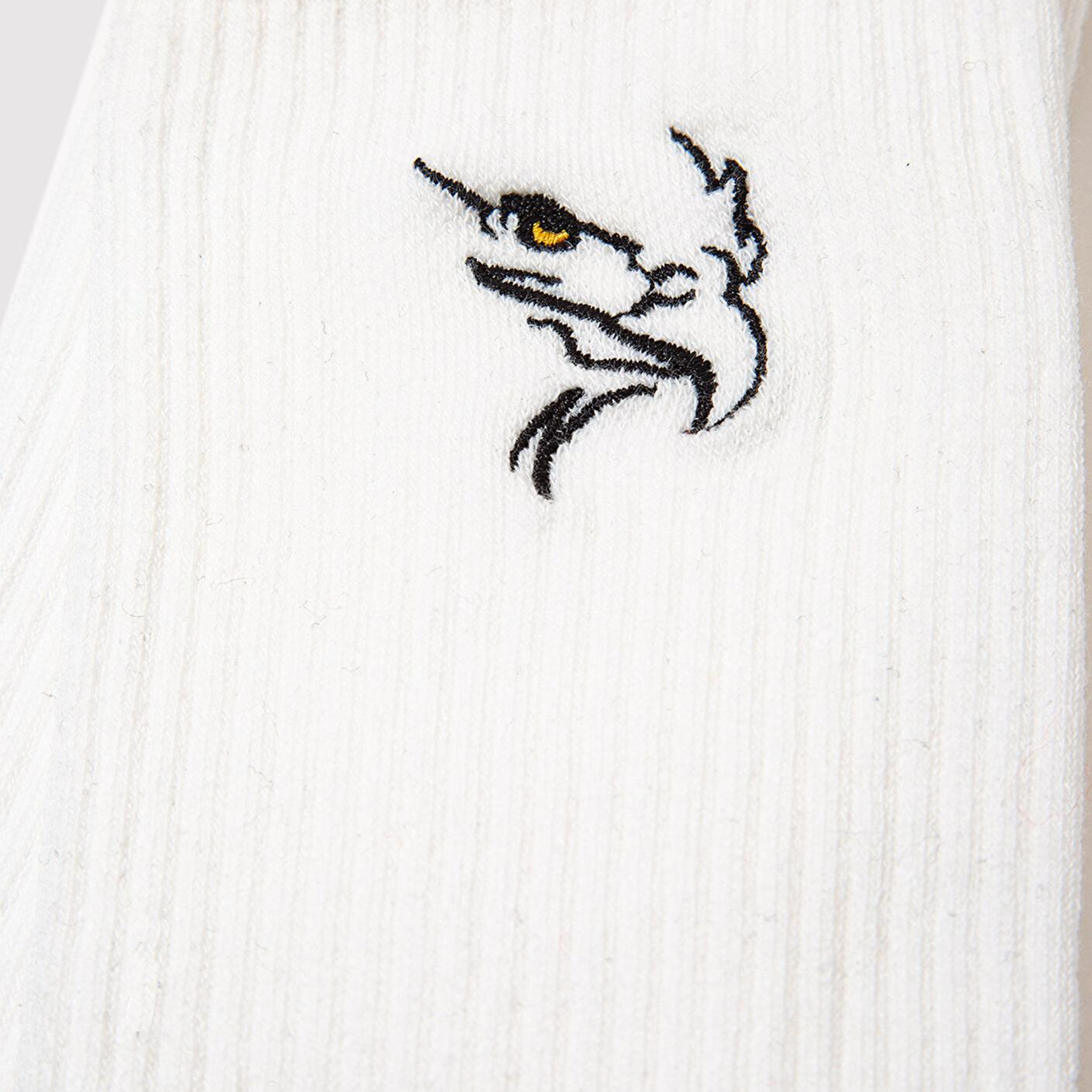 Mavi Kuş Nakışlı Beyaz Soket Çorap 0912186-620