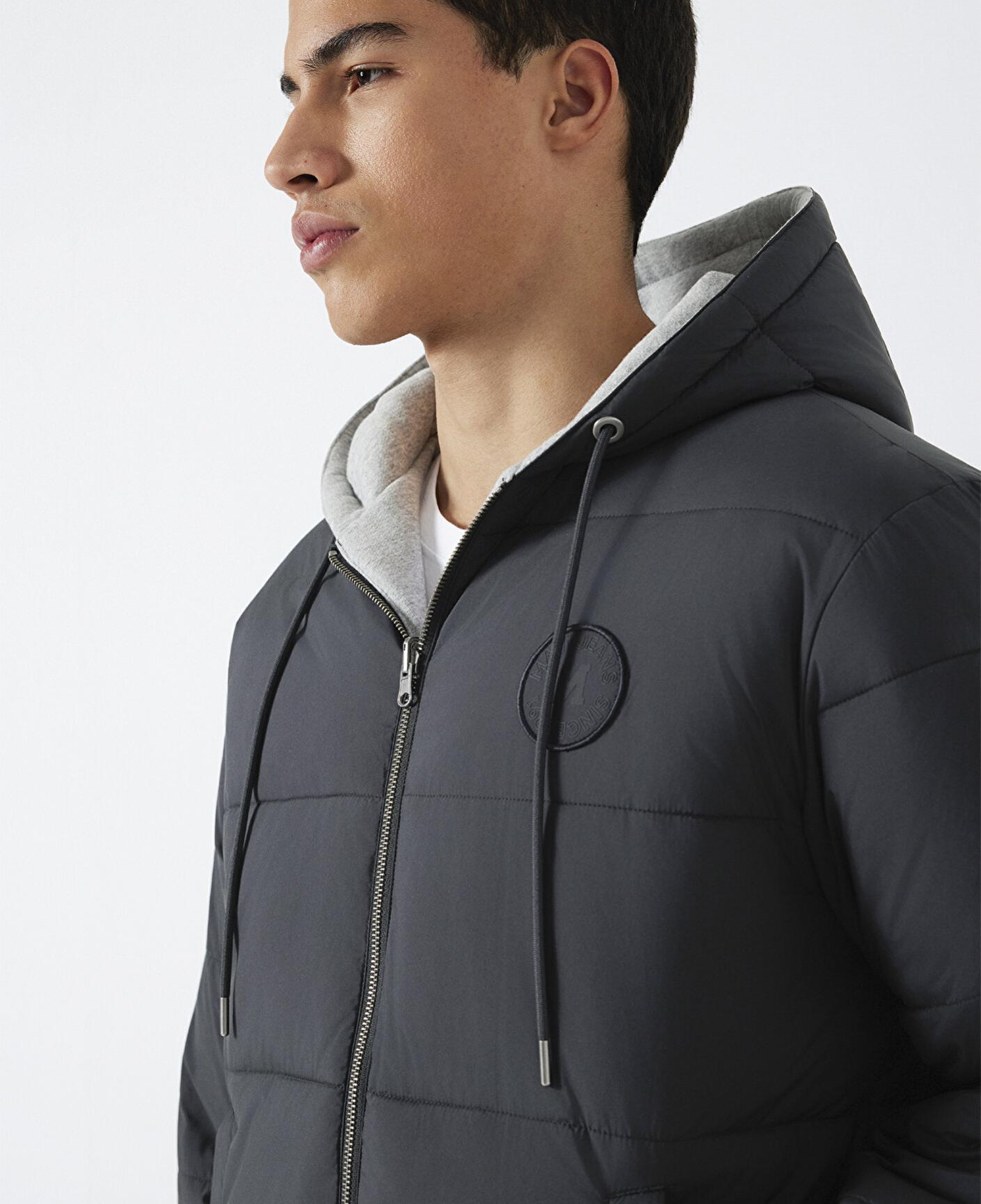 Mavi Çift Taraflı Kapüşonlu Siyah Mont 0110770-71379