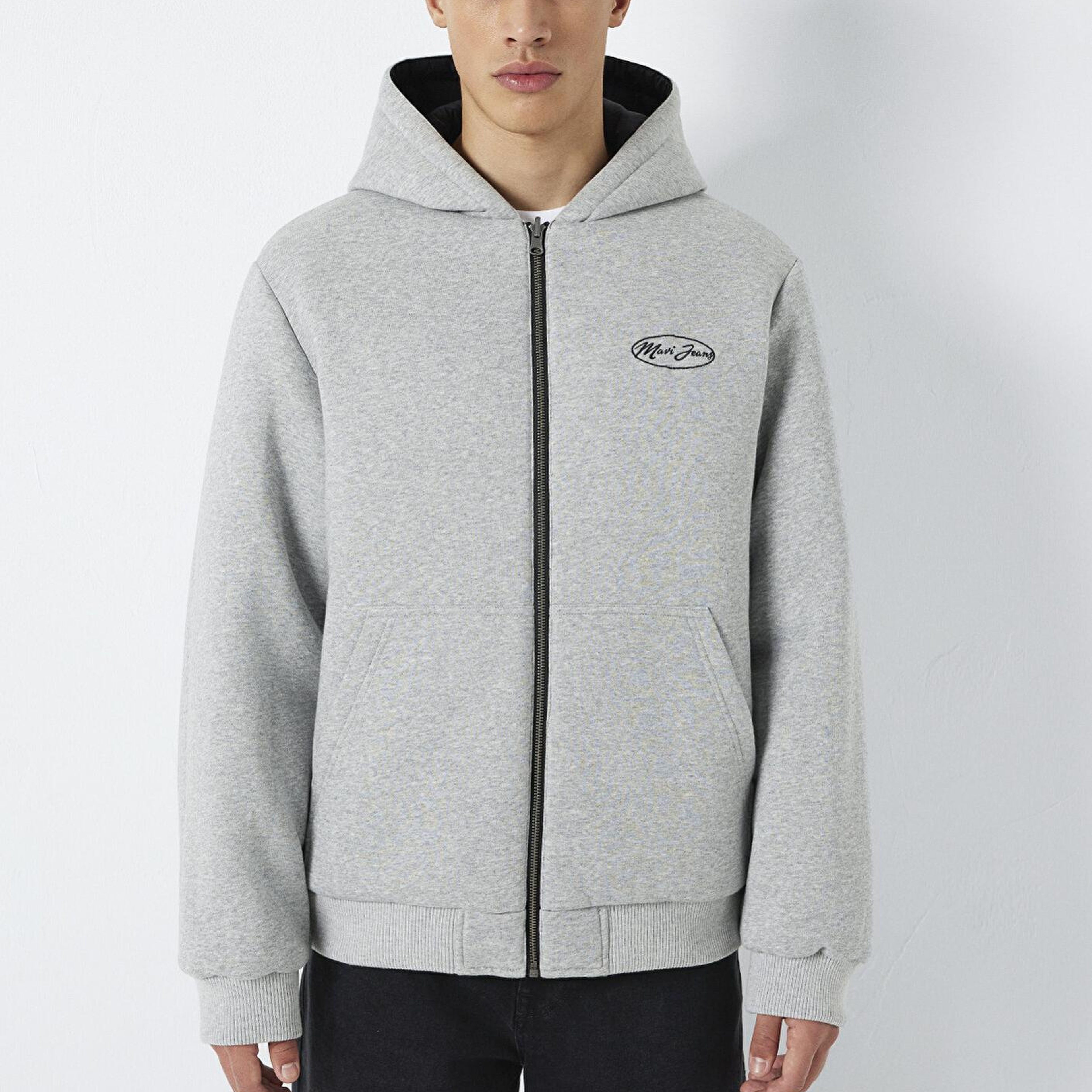 Mavi Çift Taraflı Kapüşonlu Siyah Mont 0110770-71379