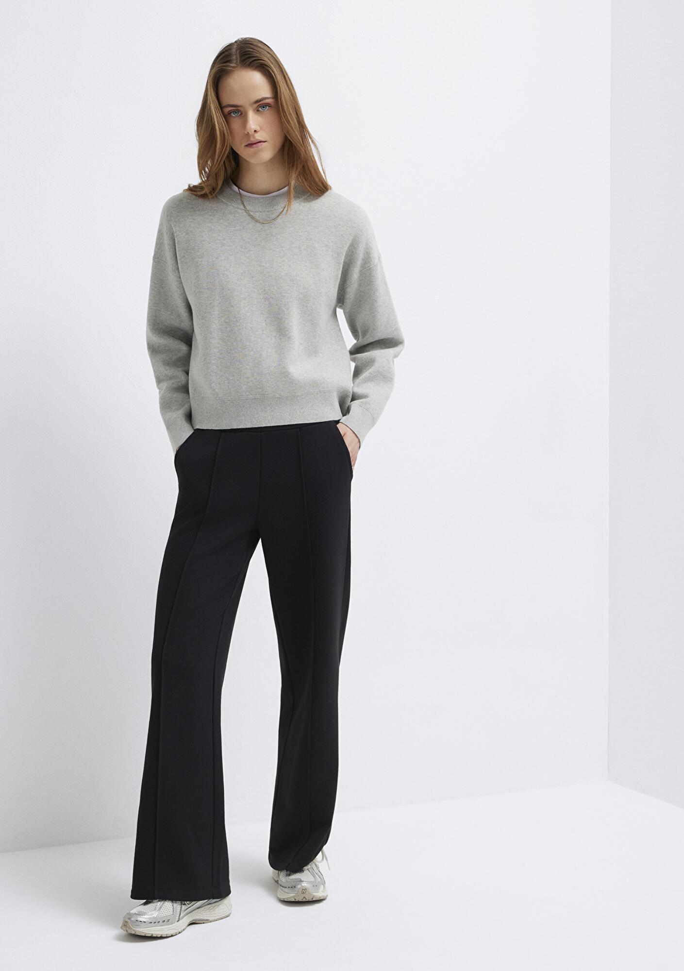 Mavi Siyah Geniş Paça Pantolon 1011156-900