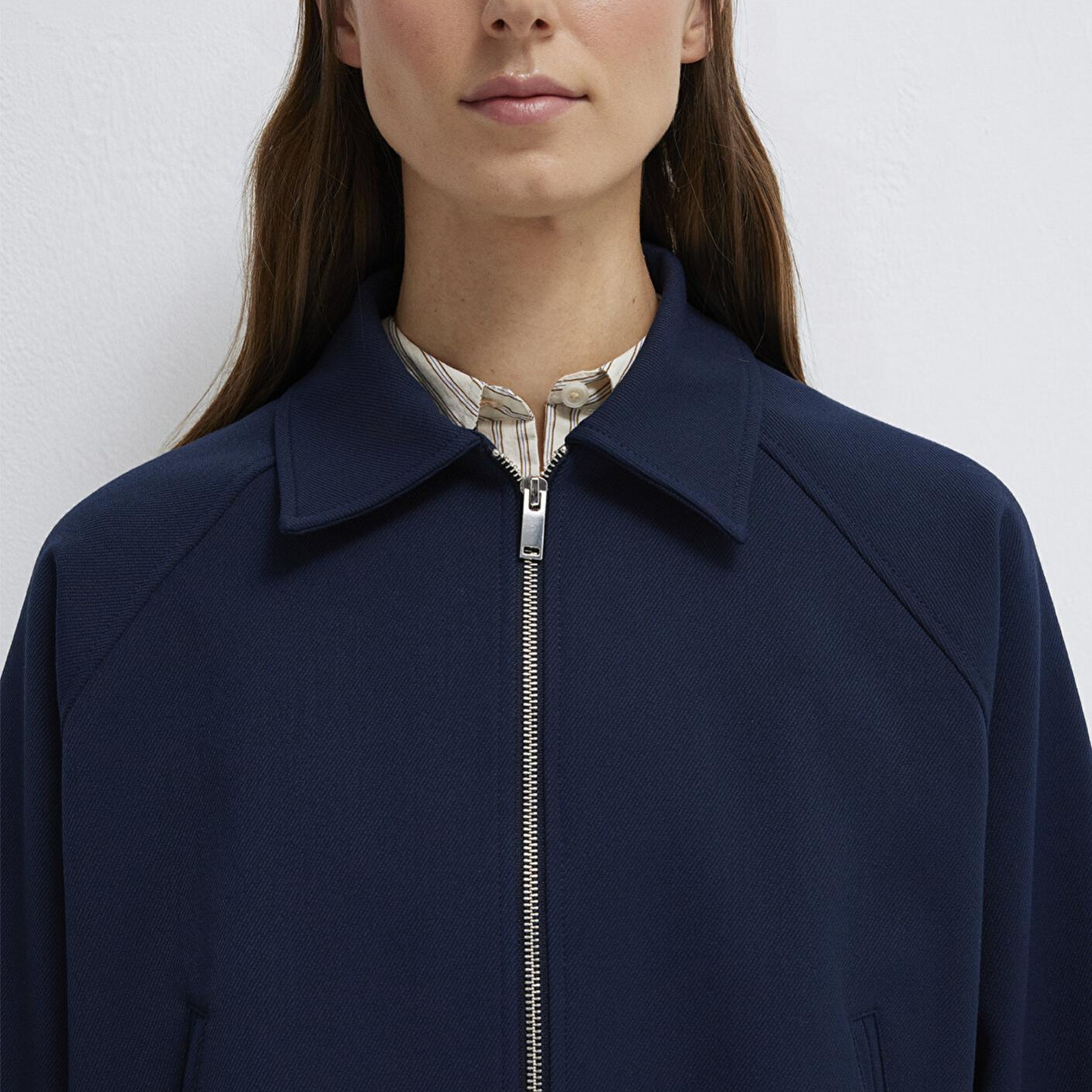 Mavi Lacivert Crop Ceket Oversize / Geniş Kesim 1110820-82318