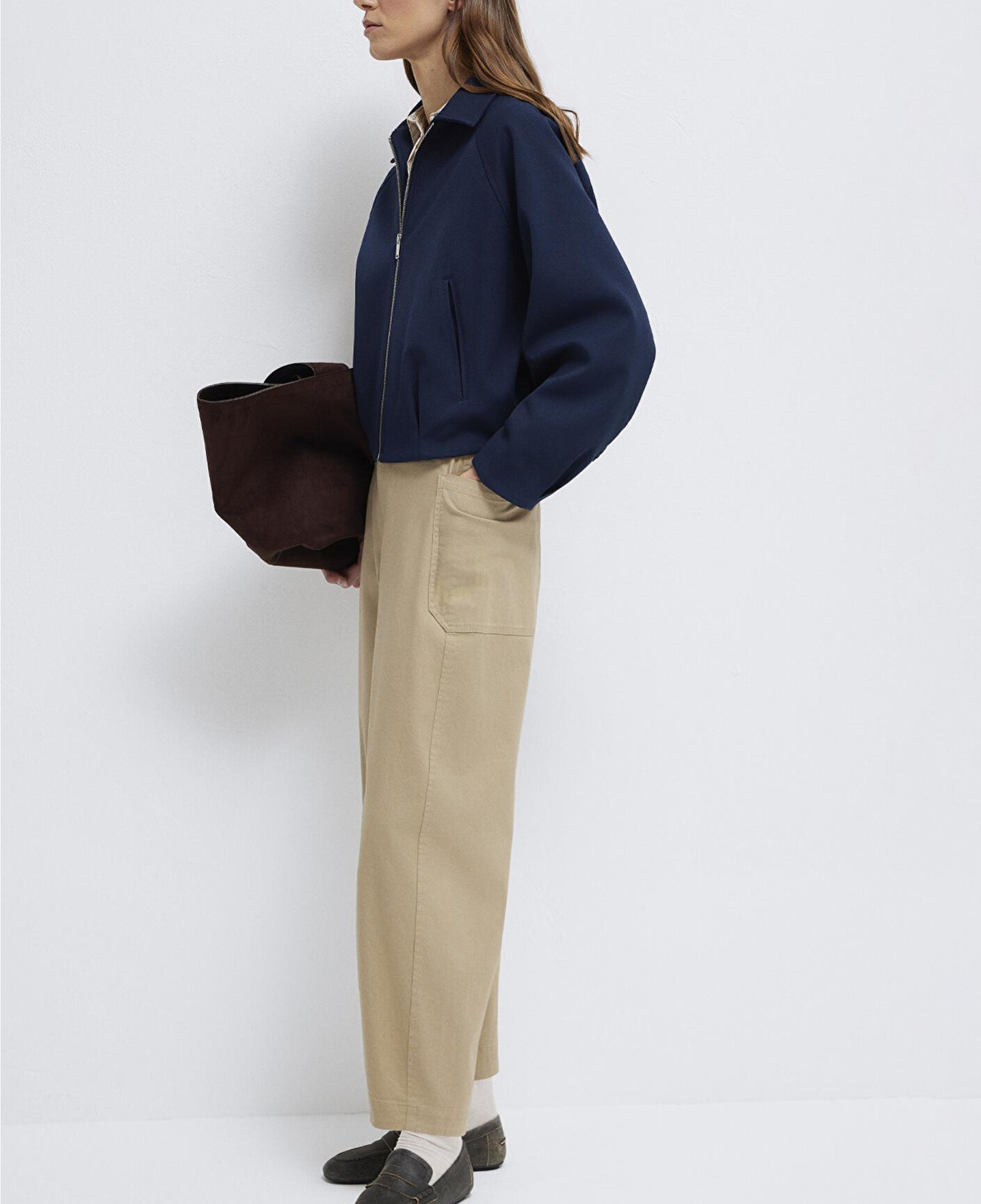 Mavi Lacivert Crop Ceket Oversize / Geniş Kesim 1110820-82318