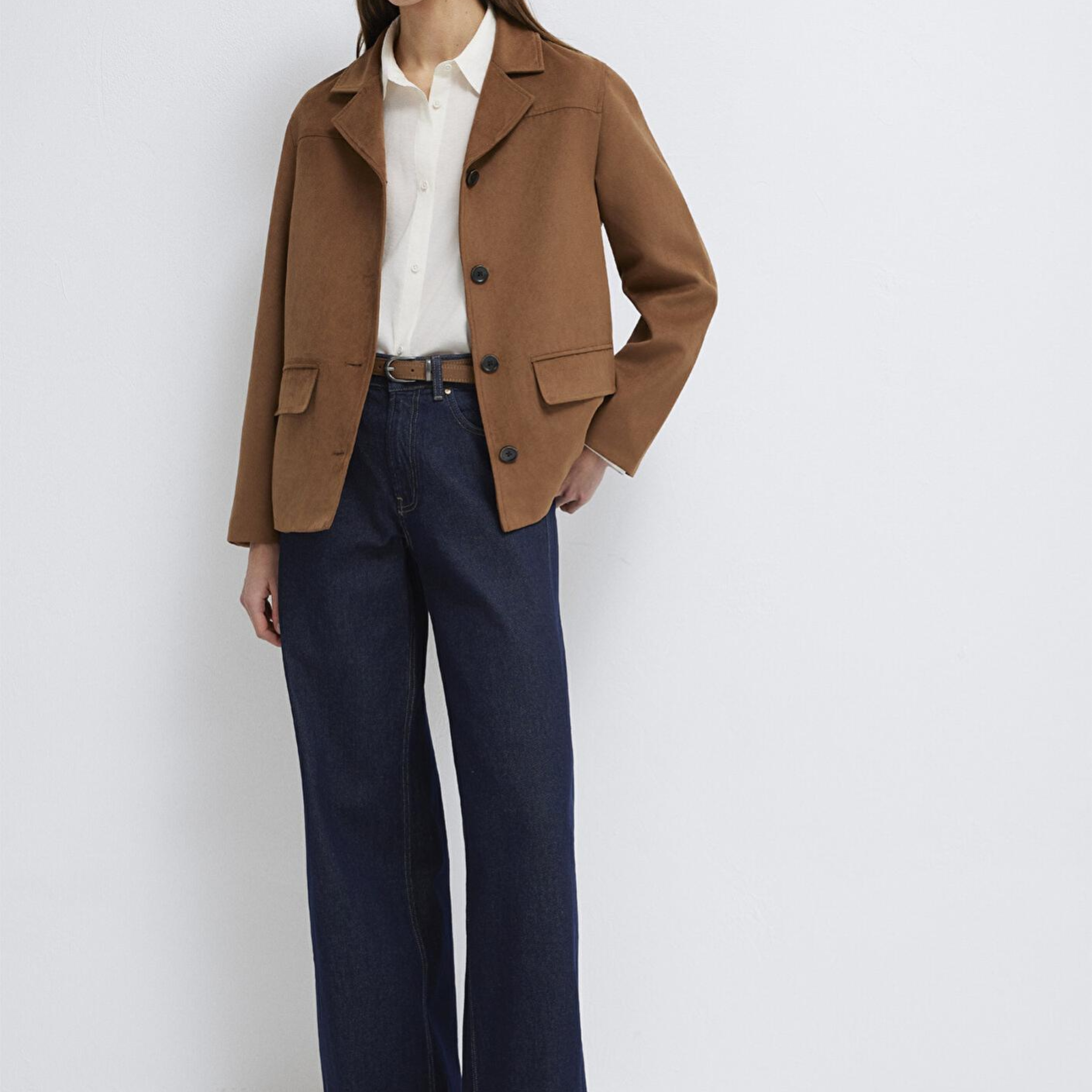 Mavi Kahverengi Suni Süet Ceket Regular Fit / Normal Kesim 1110817-70226