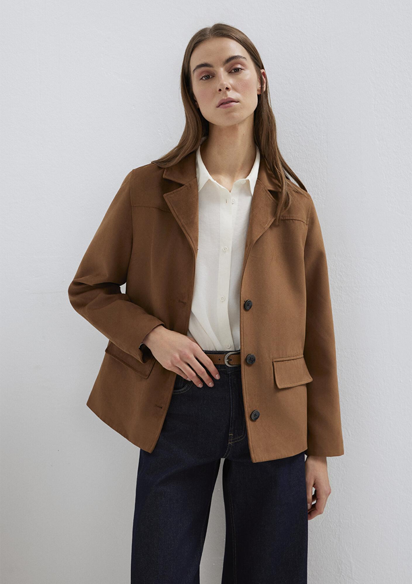 Mavi Kahverengi Suni Süet Ceket Regular Fit / Normal Kesim 1110817-70226