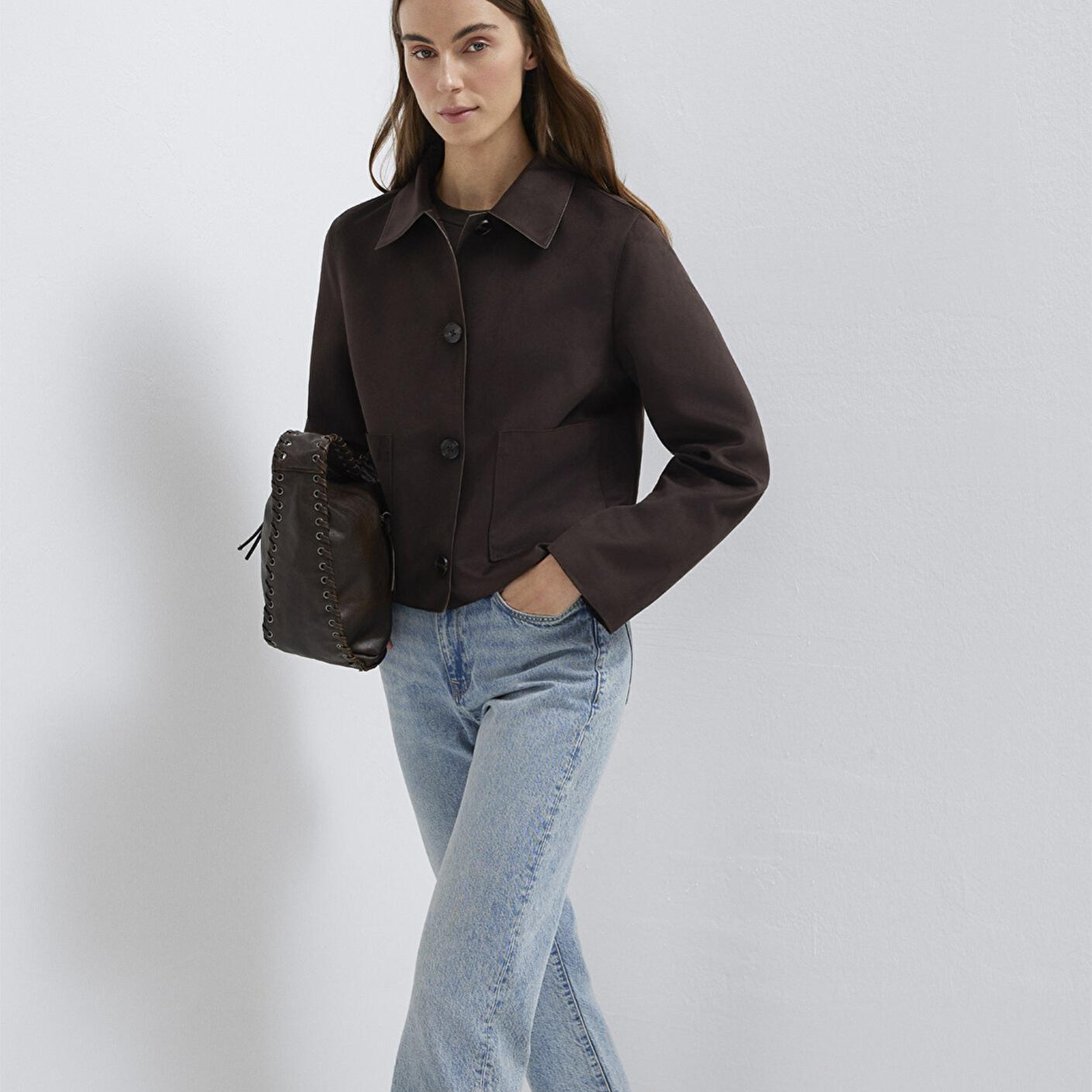 Mavi Kahverengi Suni Süet Ceket Regular Fit / Normal Kesim 1110829-70240