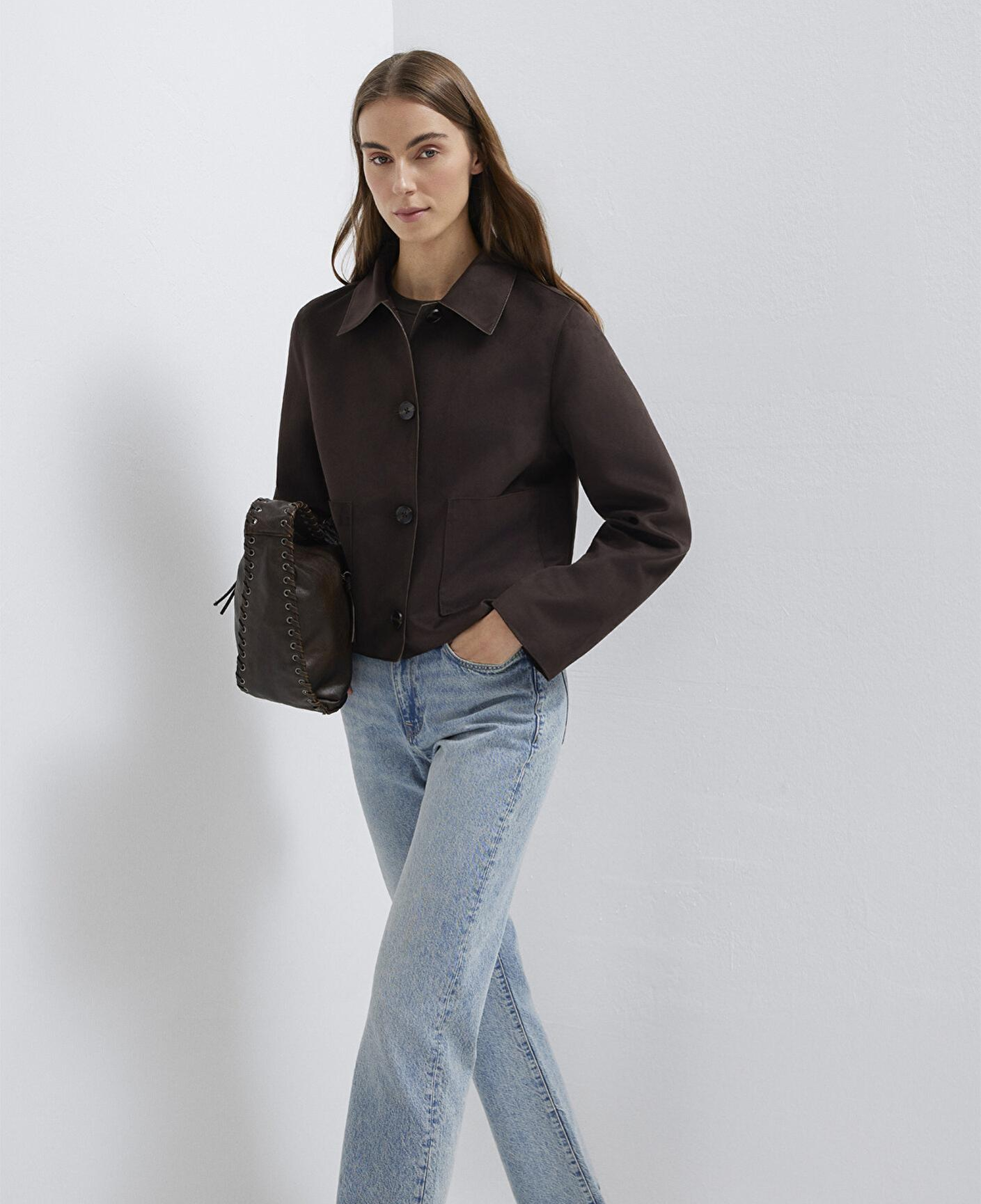 Mavi Kahverengi Suni Süet Ceket Regular Fit / Normal Kesim 1110829-70240