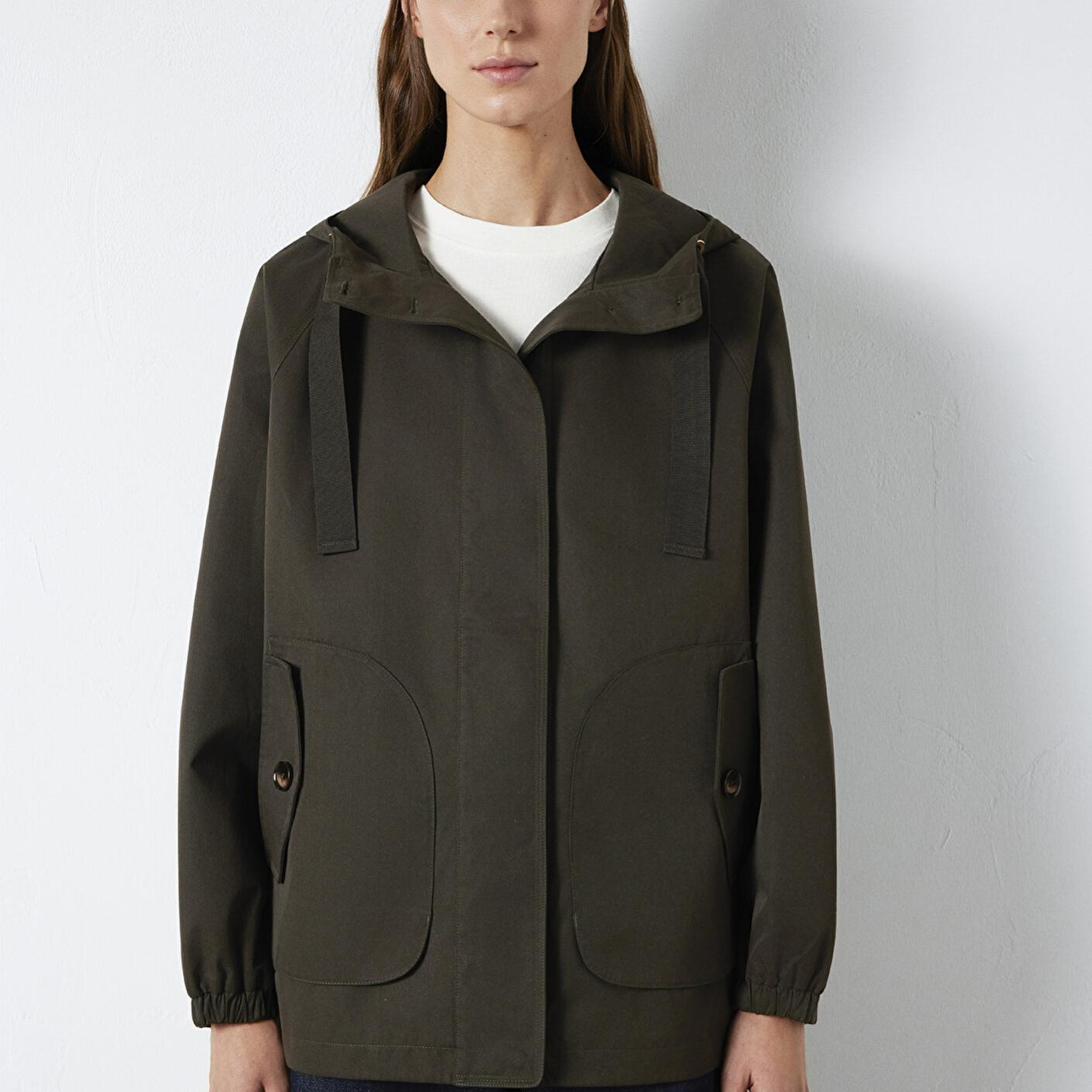 Mavi Kapüşonlu Haki Ceket Loose Fit / Bol Rahat Kesim 1110014-90707