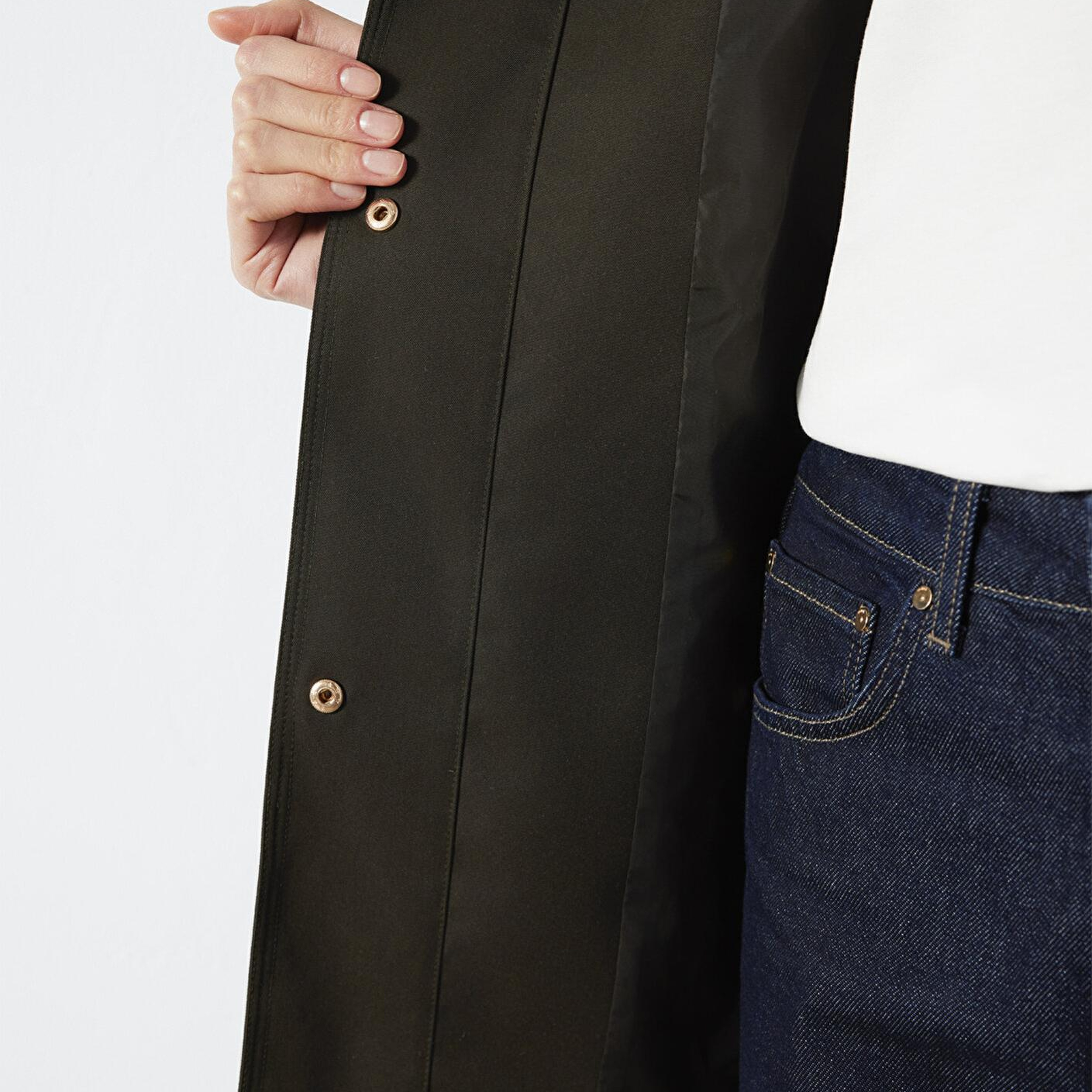 Mavi Kapüşonlu Haki Ceket Loose Fit / Bol Rahat Kesim 1110014-90707