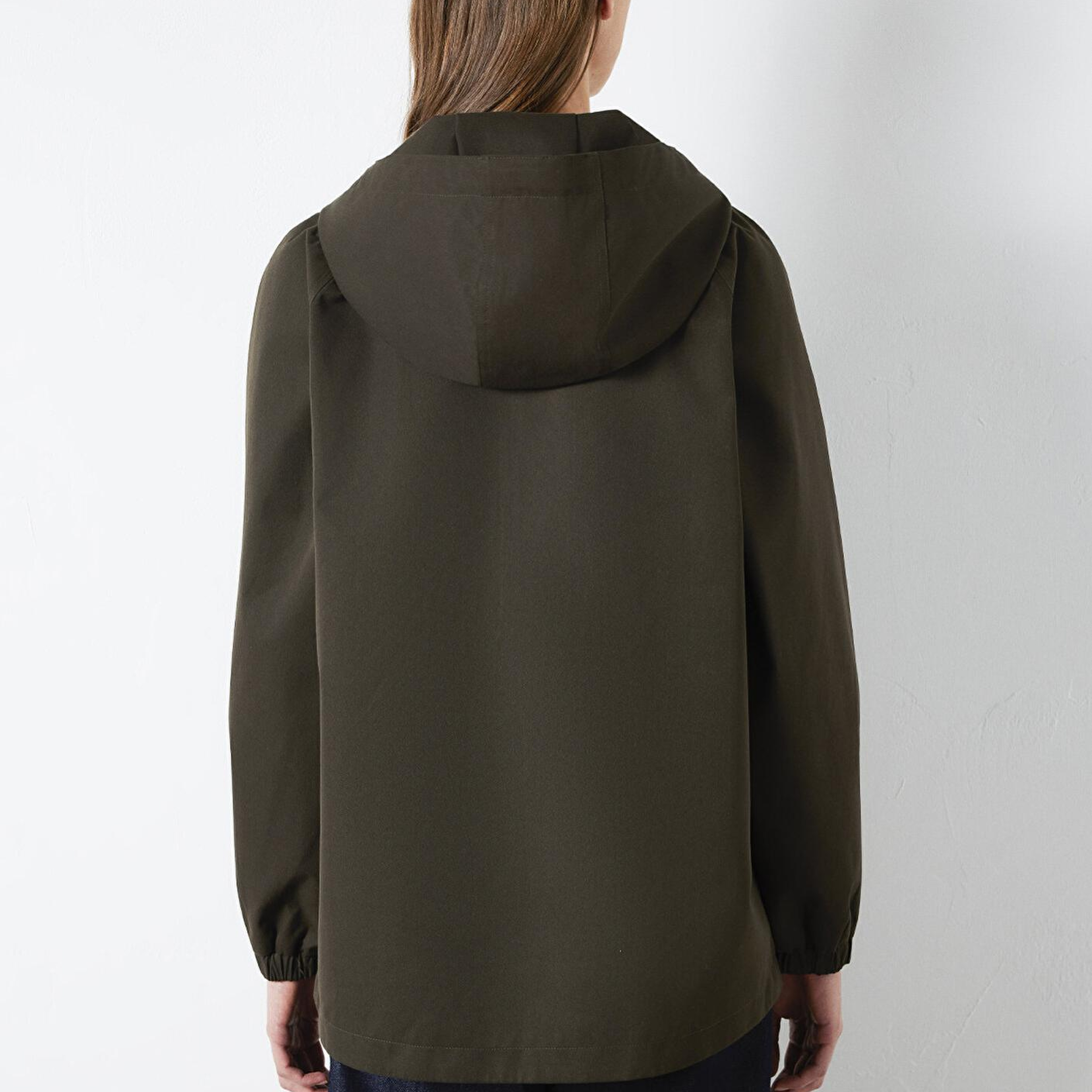 Mavi Kapüşonlu Haki Ceket Loose Fit / Bol Rahat Kesim 1110014-90707